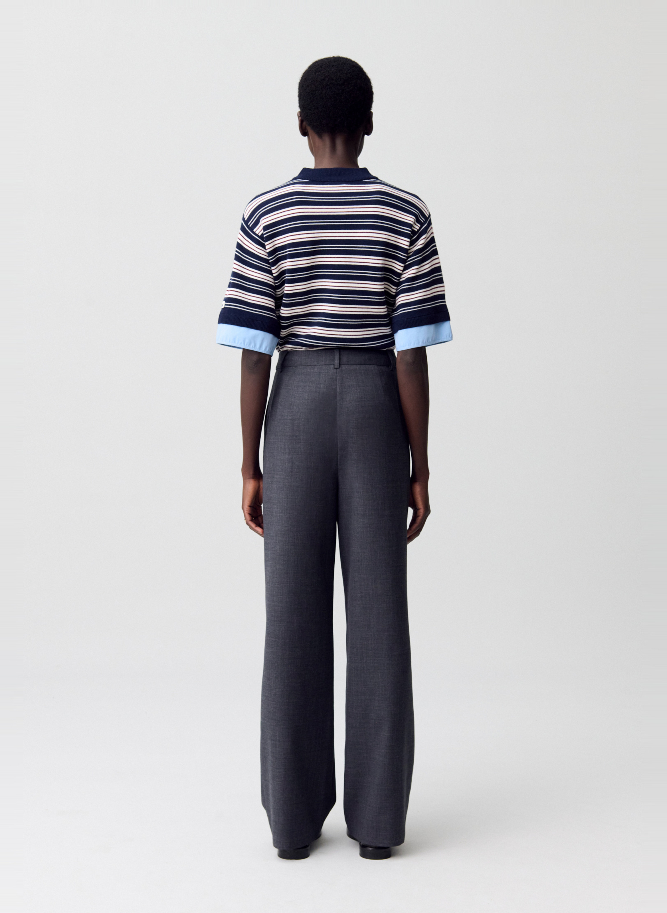 Pantalon taille haute uni CLAUDIE PIERLOT Gris