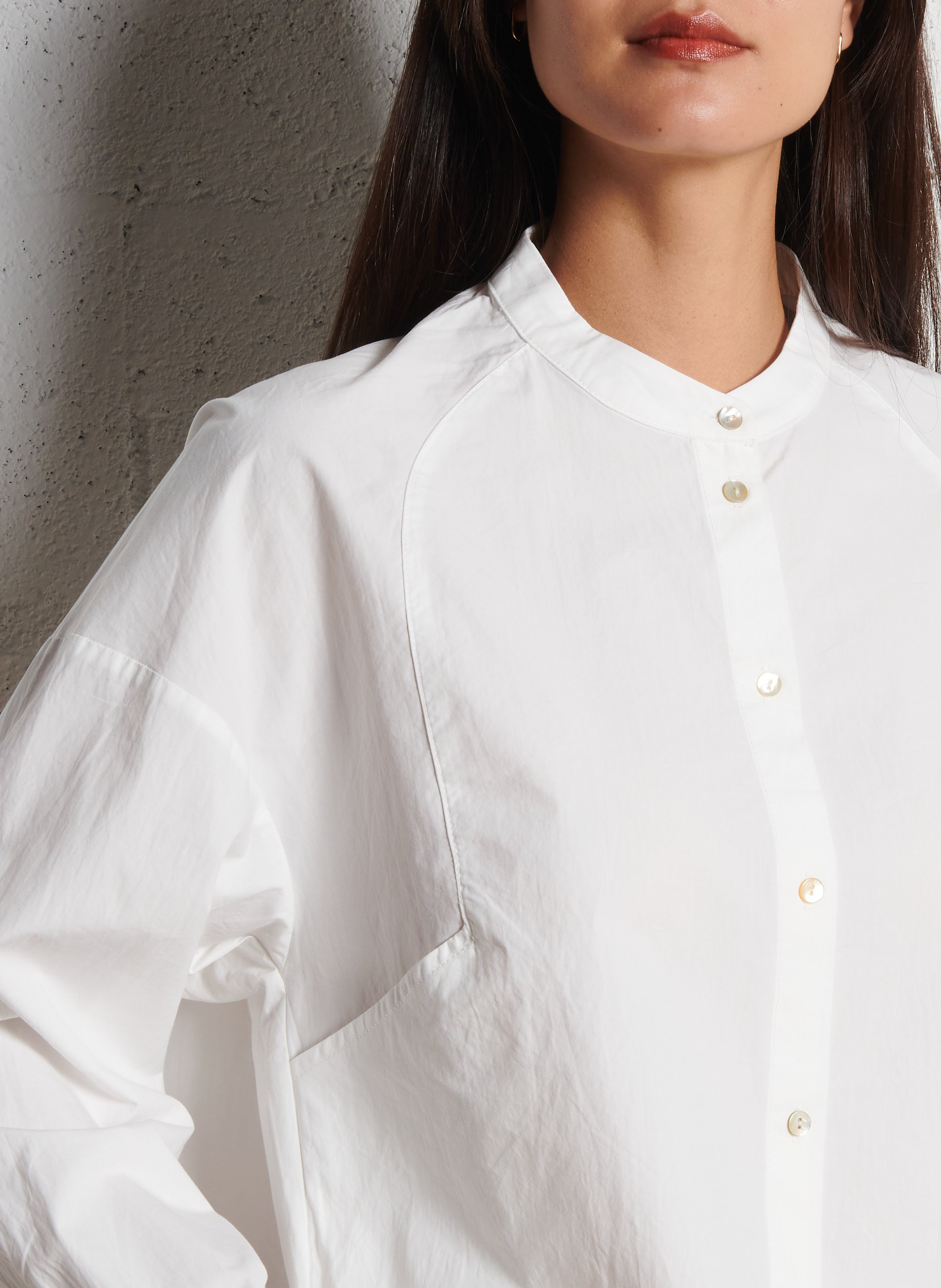 Oversize Rundhalsausschnitt Baumwollhemd JC SOPHIE Weiss