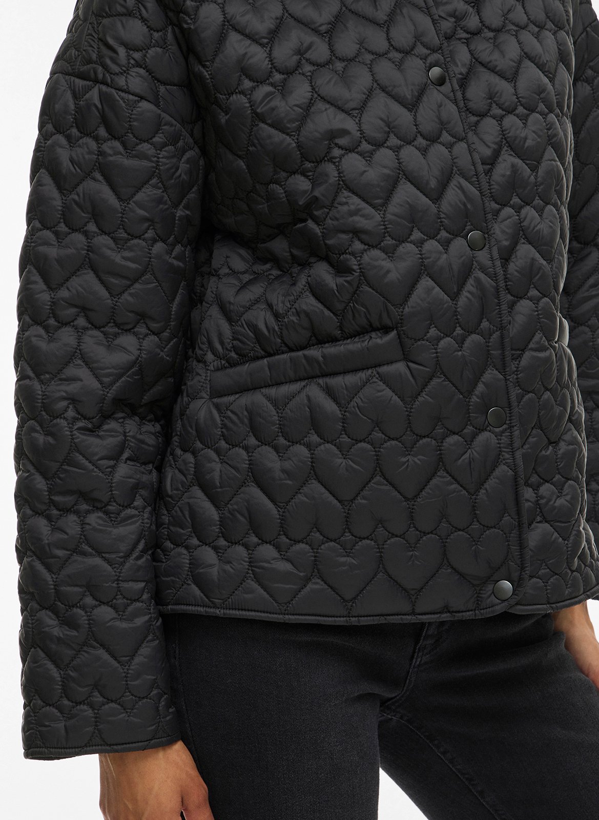 Veste col rond matellassée VILA Noir