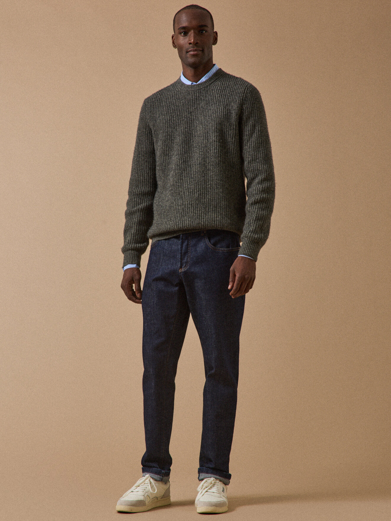 Rib-knit round-neck T-shirt CYRILLUS Green