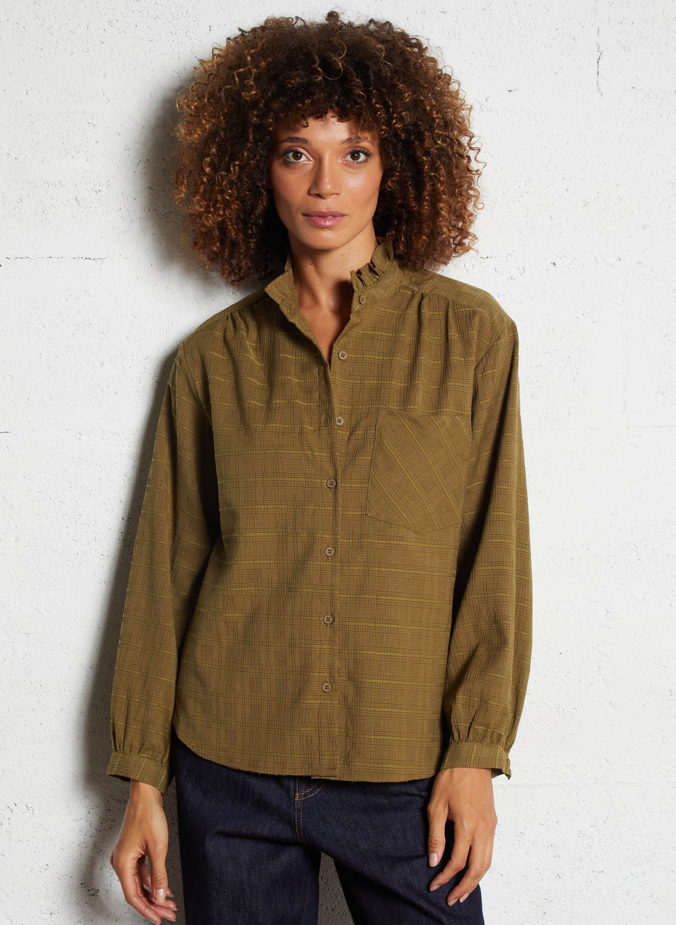 Chemise oversize col mao volanté SEE U SOON