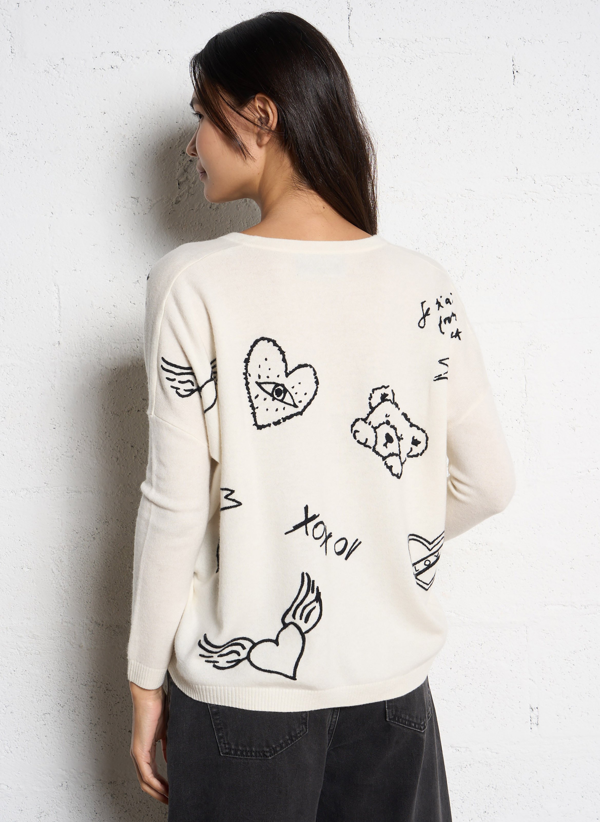 Ärmelloser Wollpullover BERENICE Beige