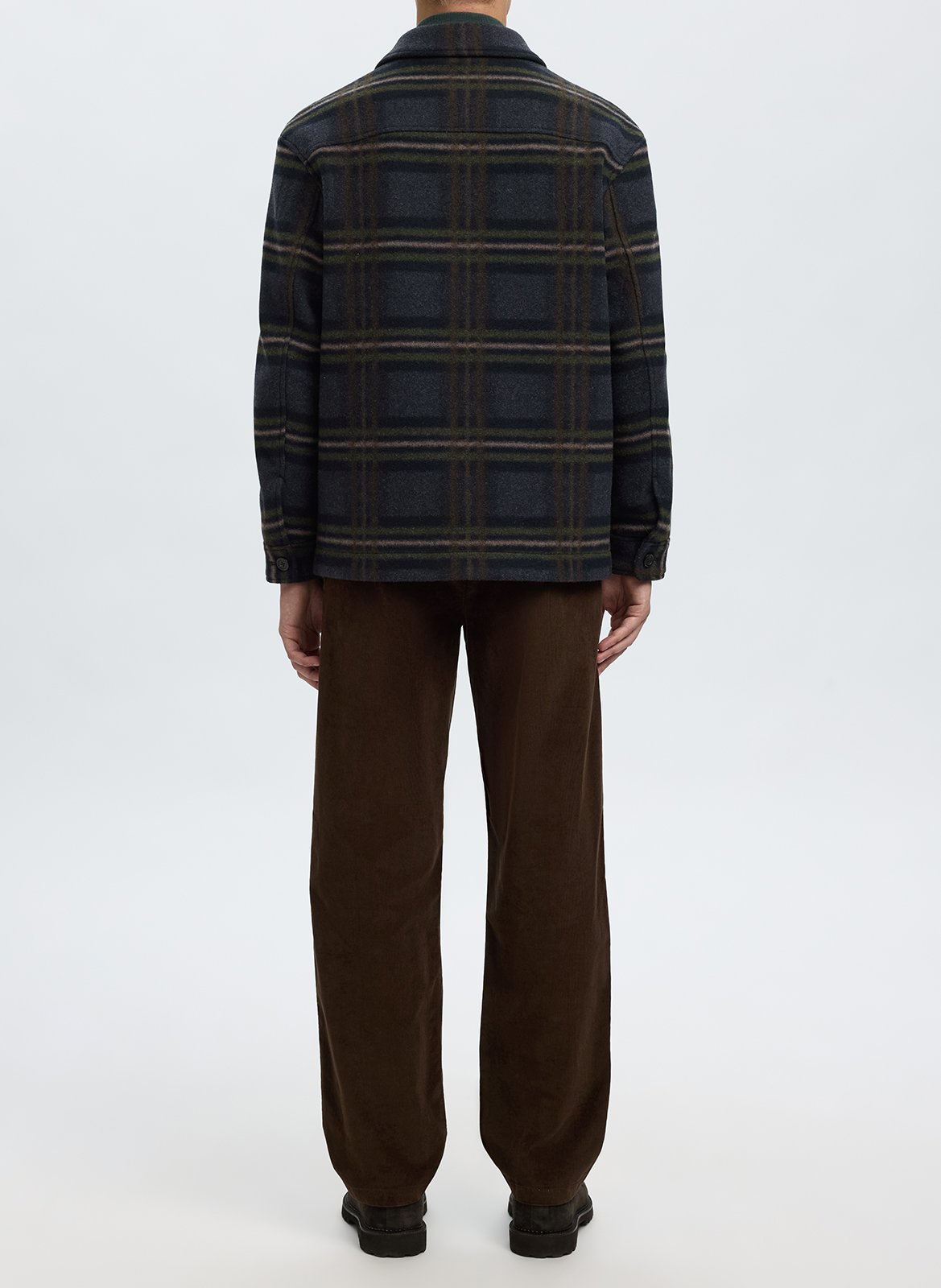 Surchemise droite en fibres recyclées mélangées à carreaux SELECTED Bleu