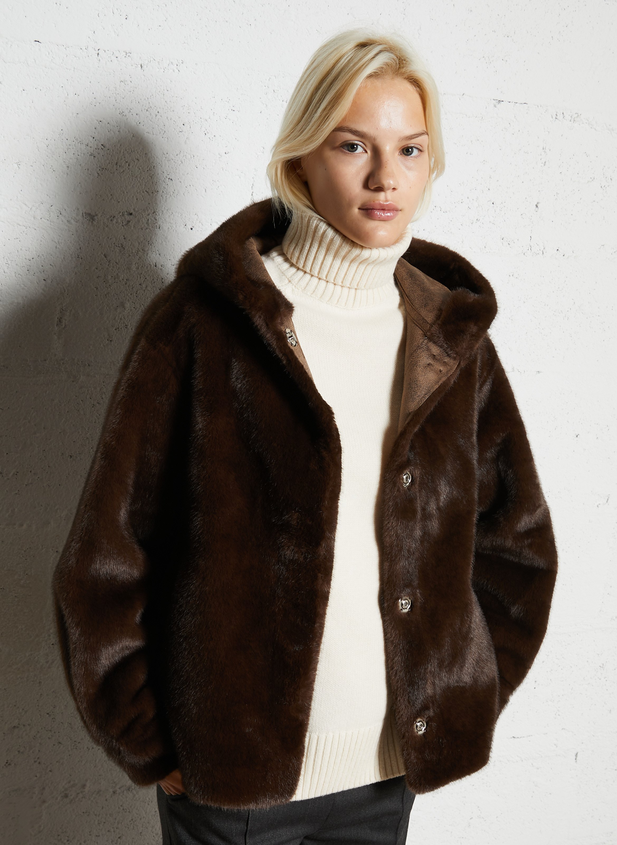 Veste droite à capuche SUD EXPRESS Marron