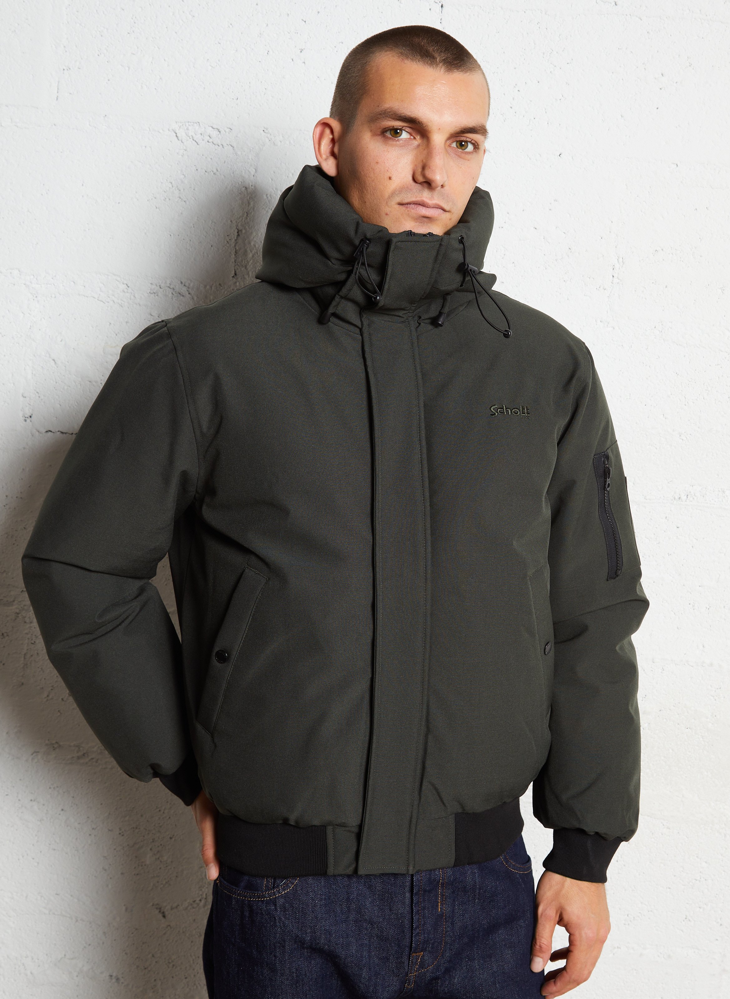 Blouson col montant  SCHOTT Vert