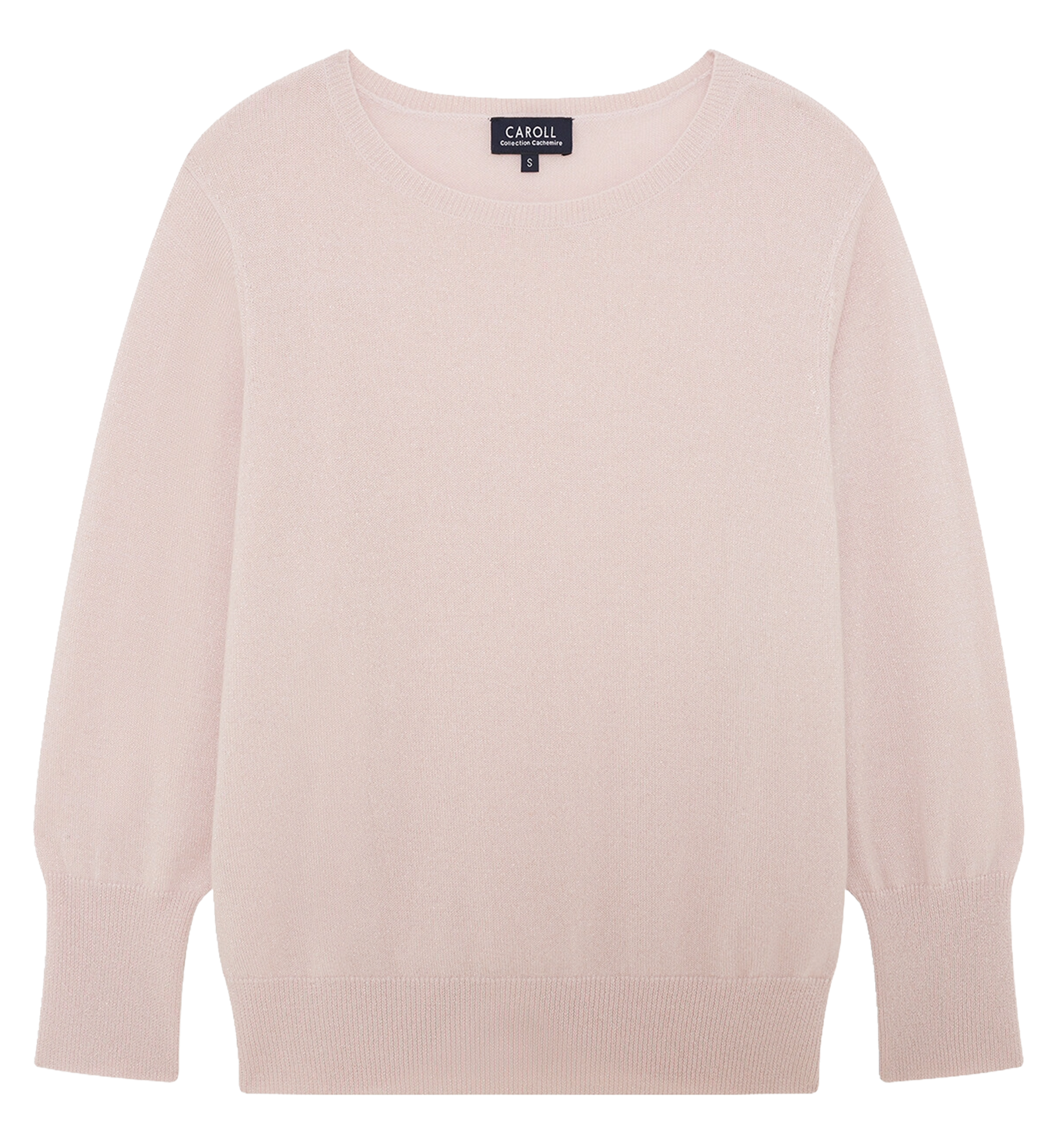 Pull col rond en cachemire mélangé CAROLL Rose