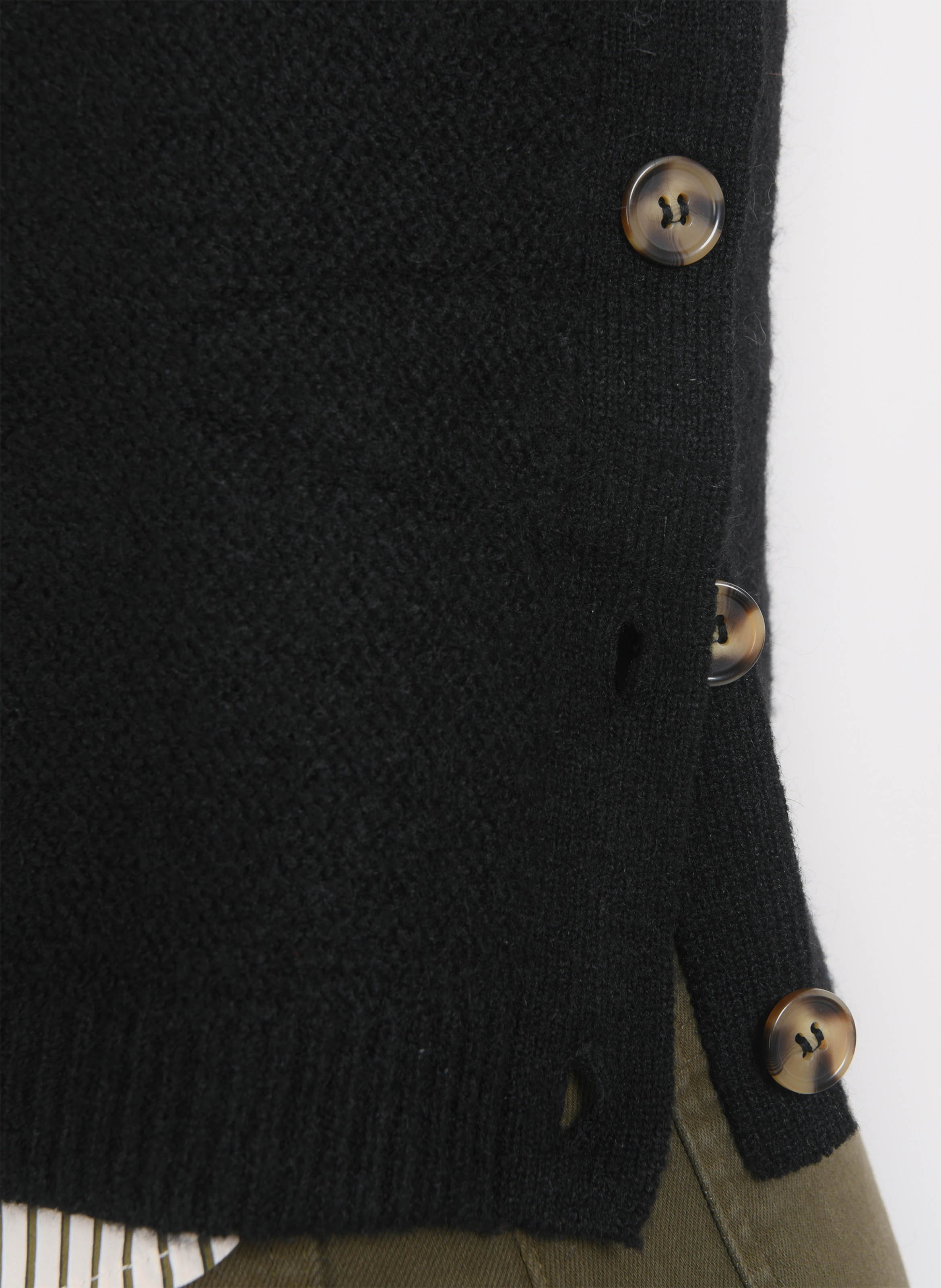 Pull sans manches col rond en maille mélangée KOOKAI Noir