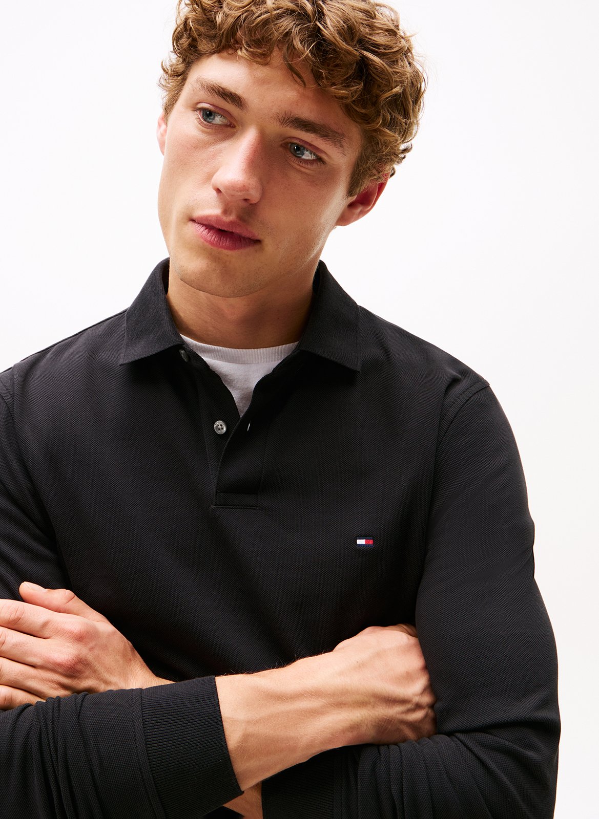 Regular-fit organic cotton-blend polo shirt TOMMY HILFIGER Black