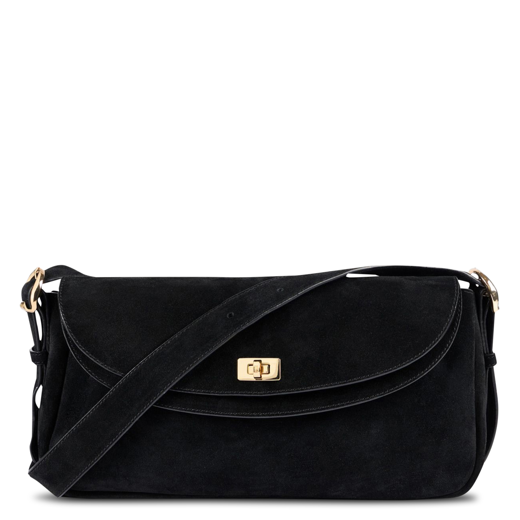 Leather clutch bag SANDRO Black
