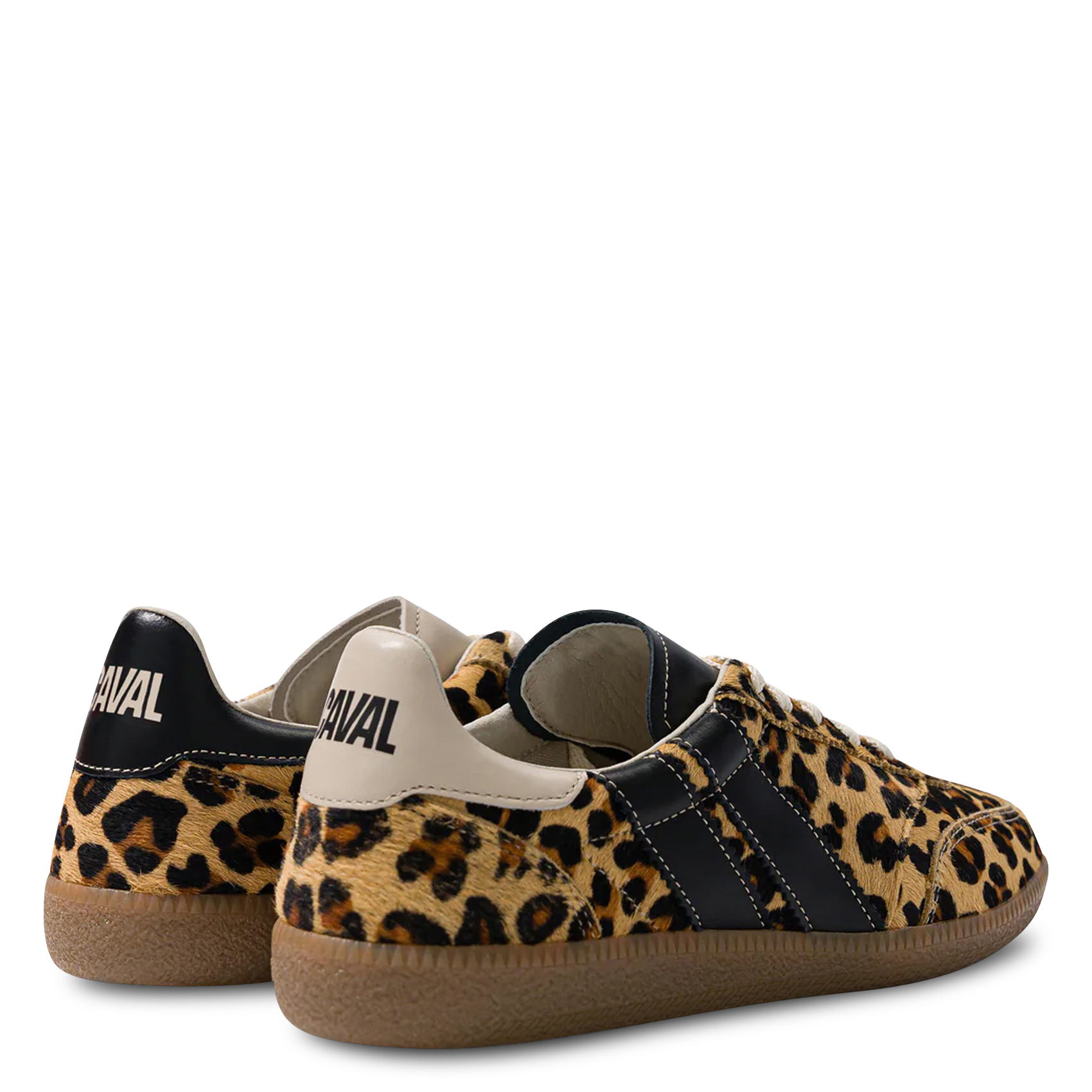 Low-top pony leather printed sneakers CAVAL Beige