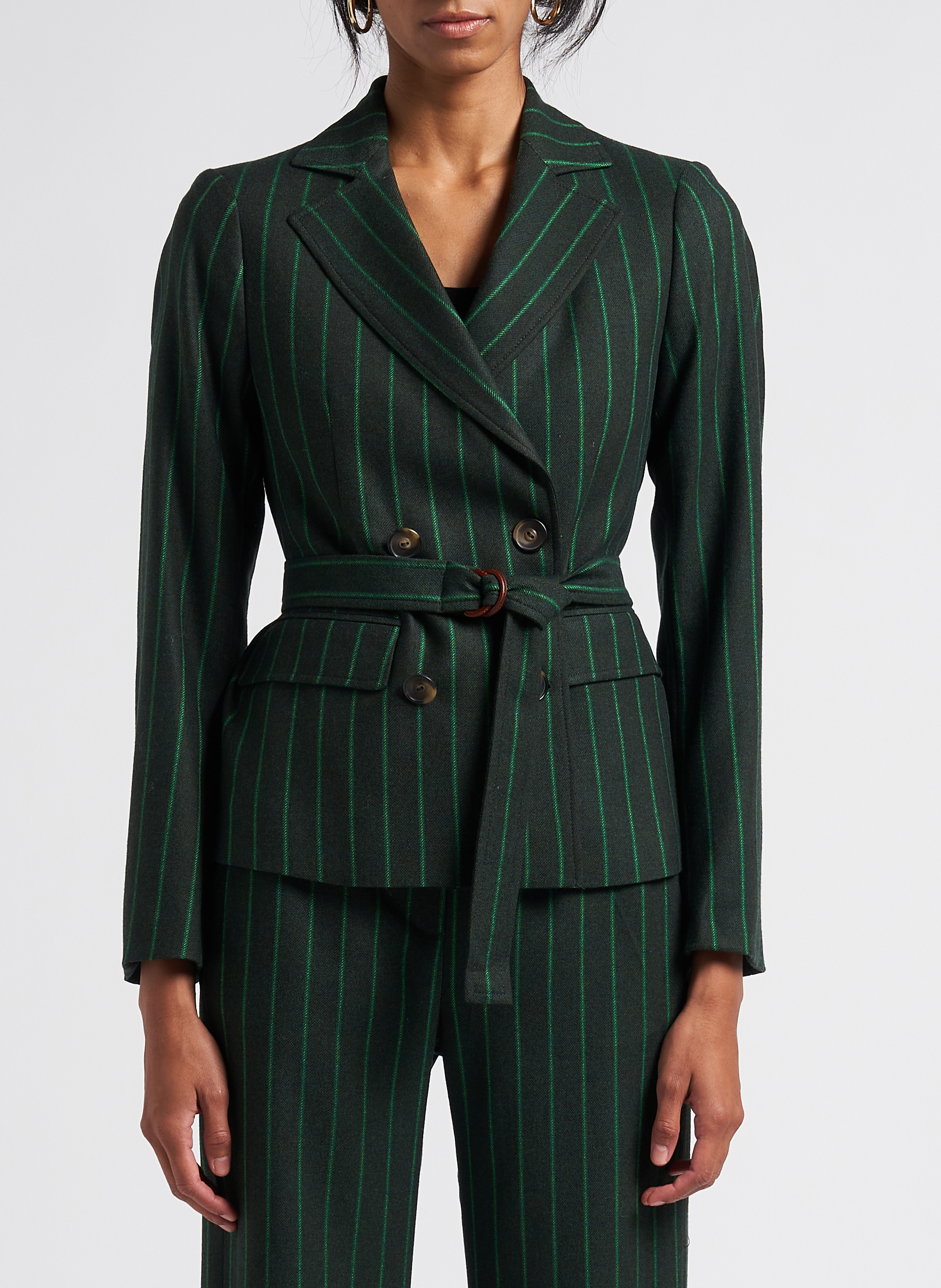 Figurbetonter Blazer mit Streifen DIEGA Grun