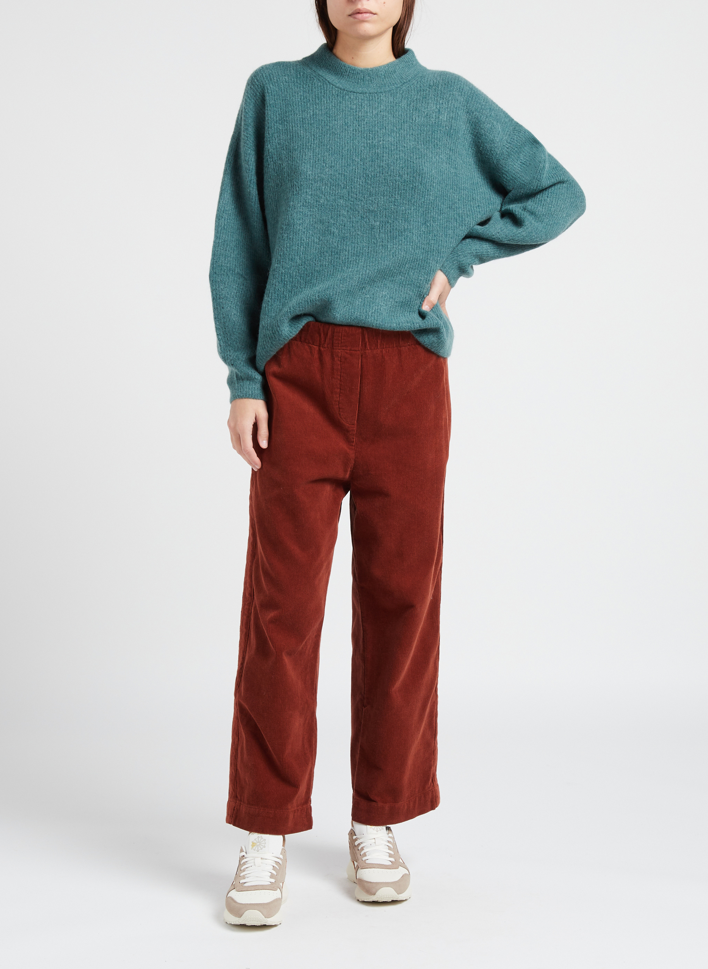 Rechte, katoenen broek BELLEPIECE Bruin