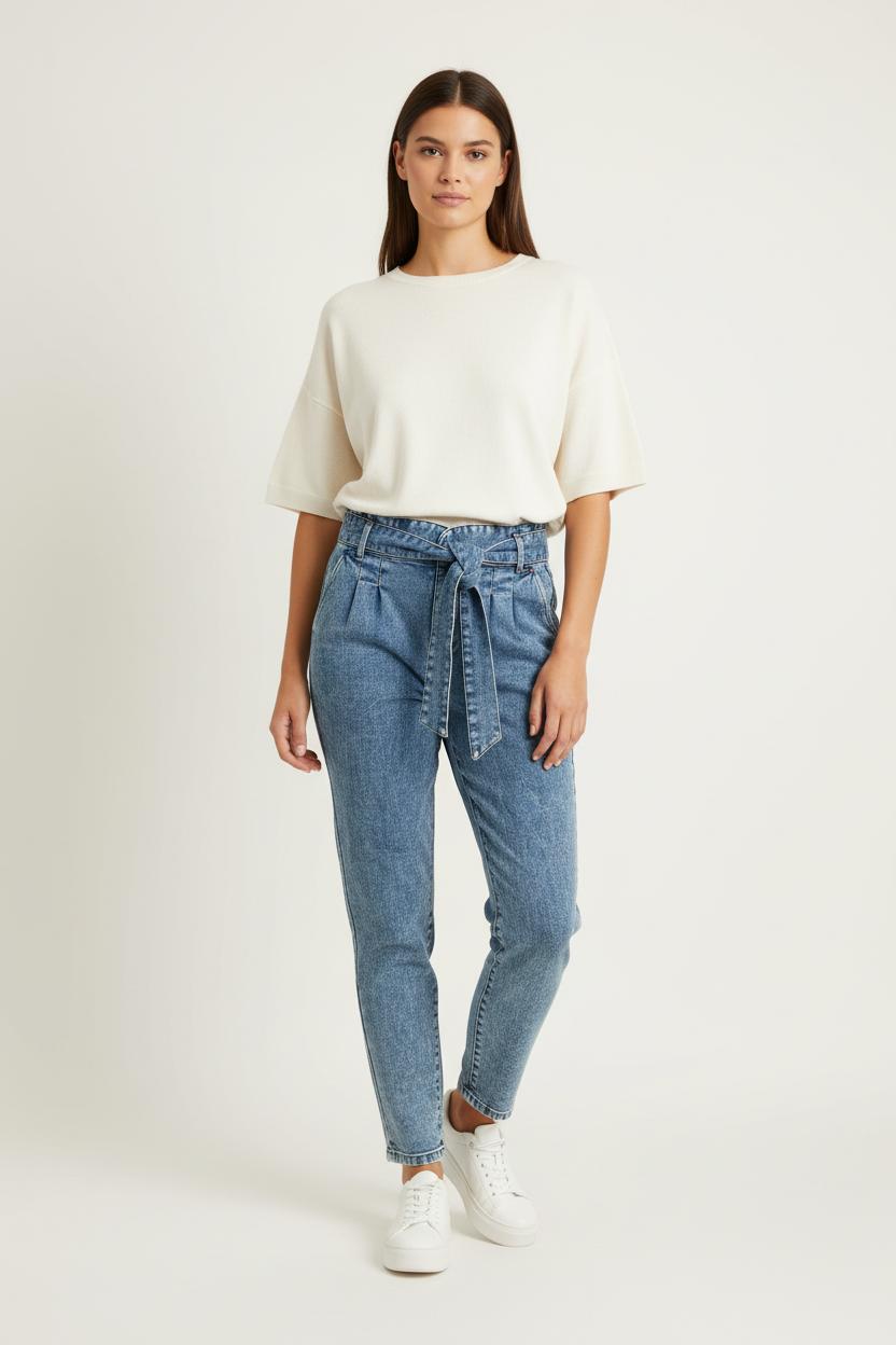 Cropped slim jeans with studs SEZANE - Seconde main Blue