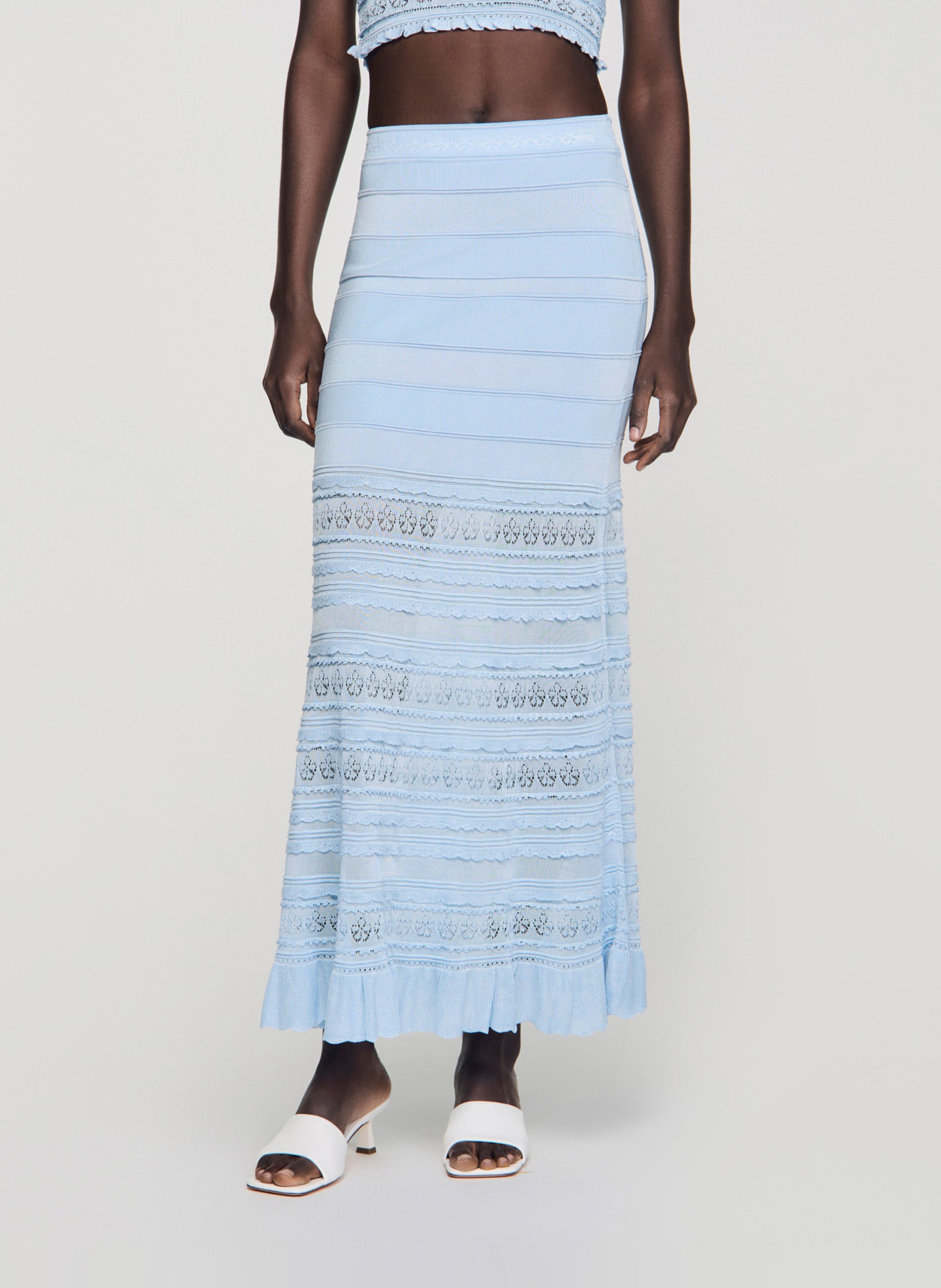 Lange tricotrok SANDRO Blauw