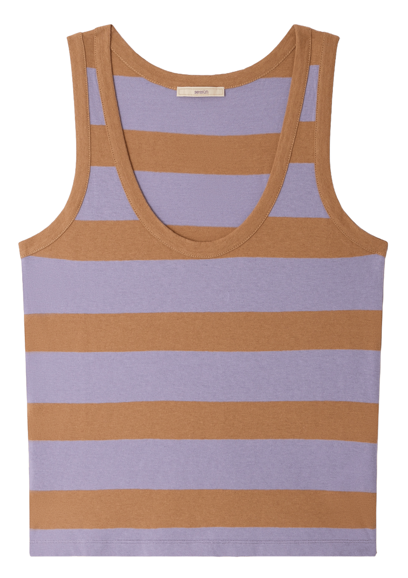 Débardeur à rayures larges en coton bio et lin SESSUN Violet