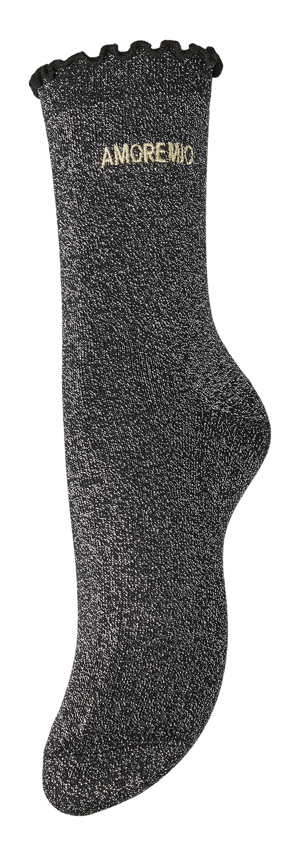 Chaussettes en coton pailleté PIECES Noir