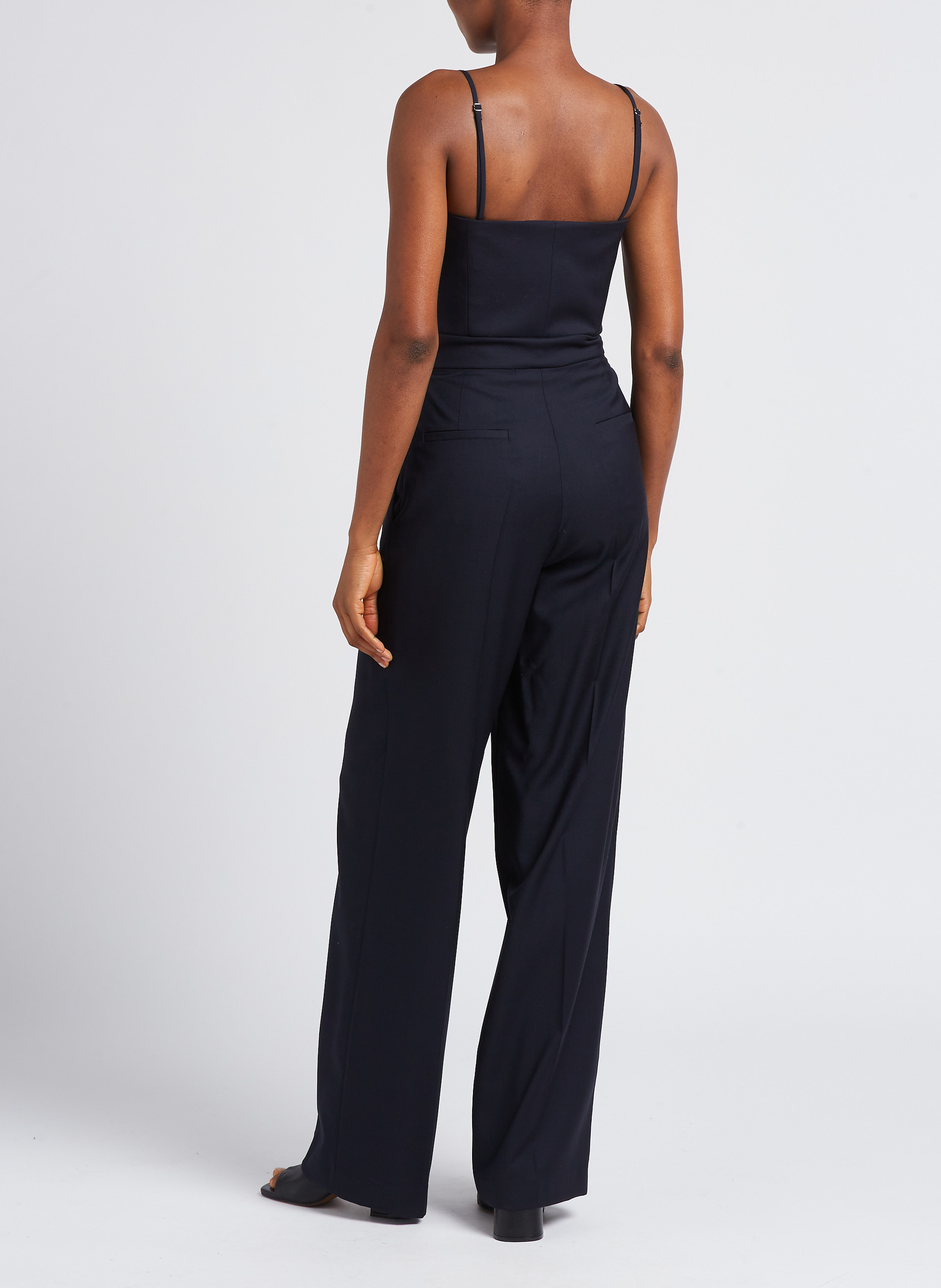 Rechte, strapless jumpsuit | scheerwolblend MARGAUX LONNBERG Blauw
