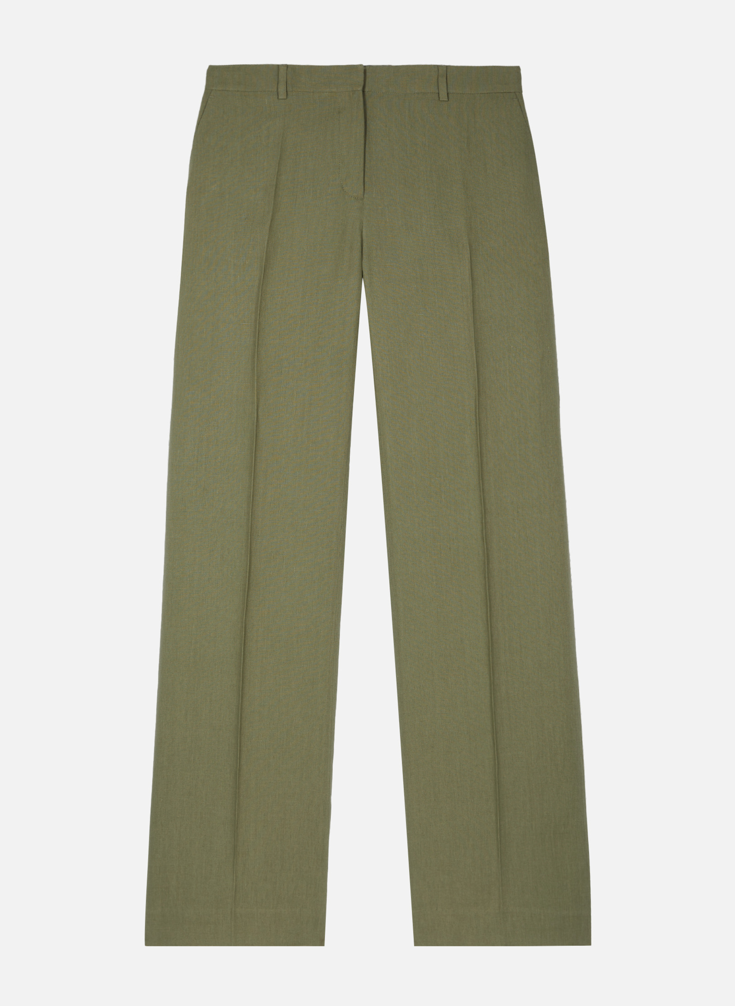 Wide linen tailored trousers THE KOOPLES Green