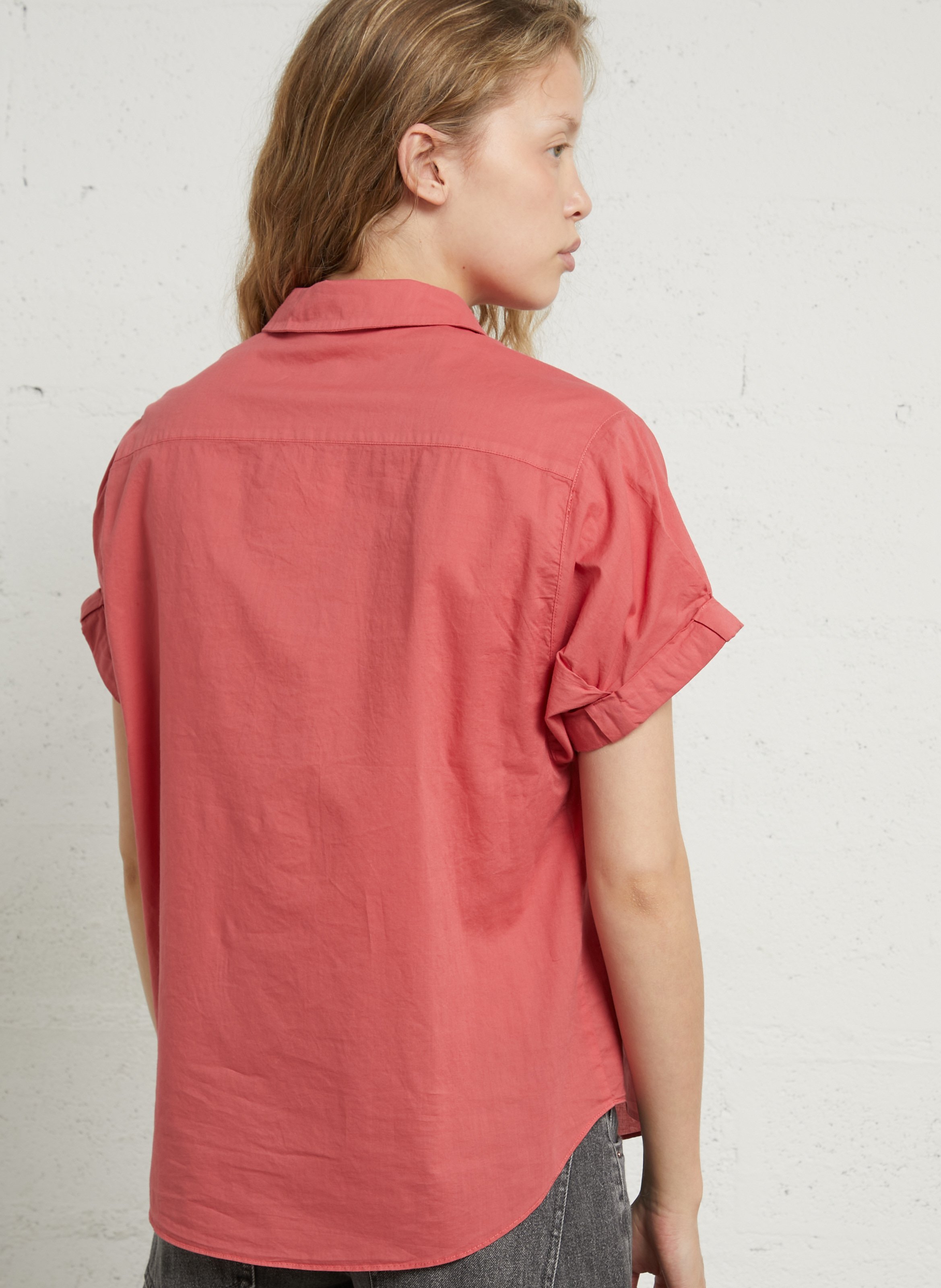 Chemise col classique en coton  SUD EXPRESS Rouge