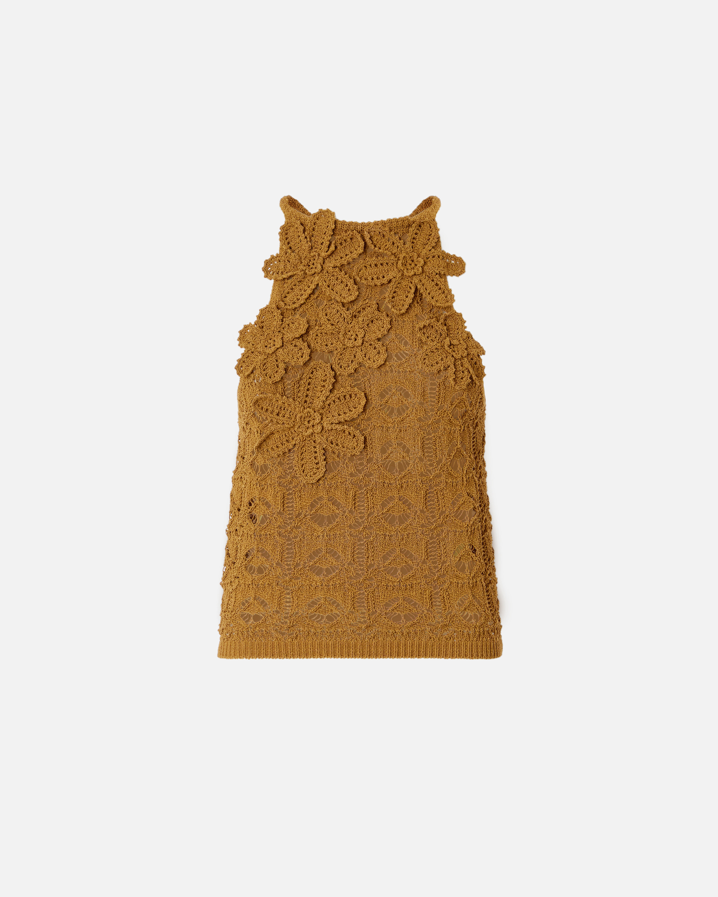 Haut effet crochet avec fleurs appliquées PINKO Orange