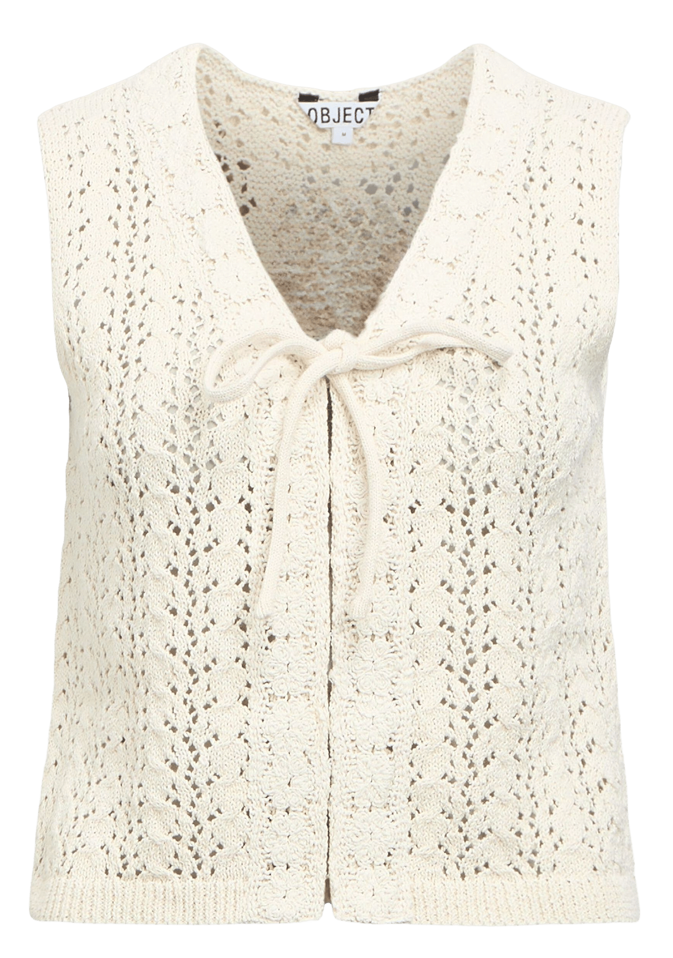 Recht vest met V-hals | biokatoenblend OBJECT Beige
