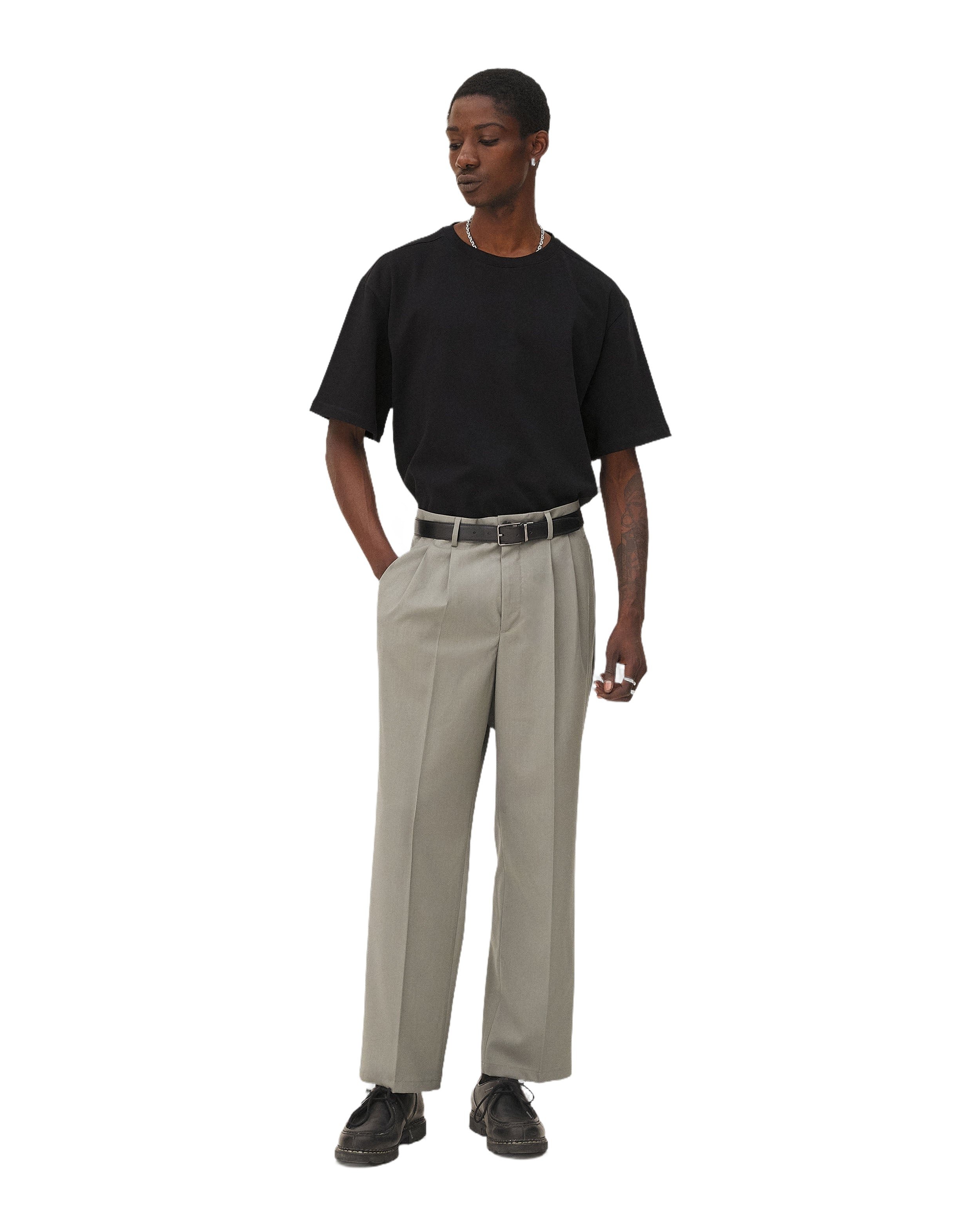 Pleated trousers Eucalyptus Noyoco Green