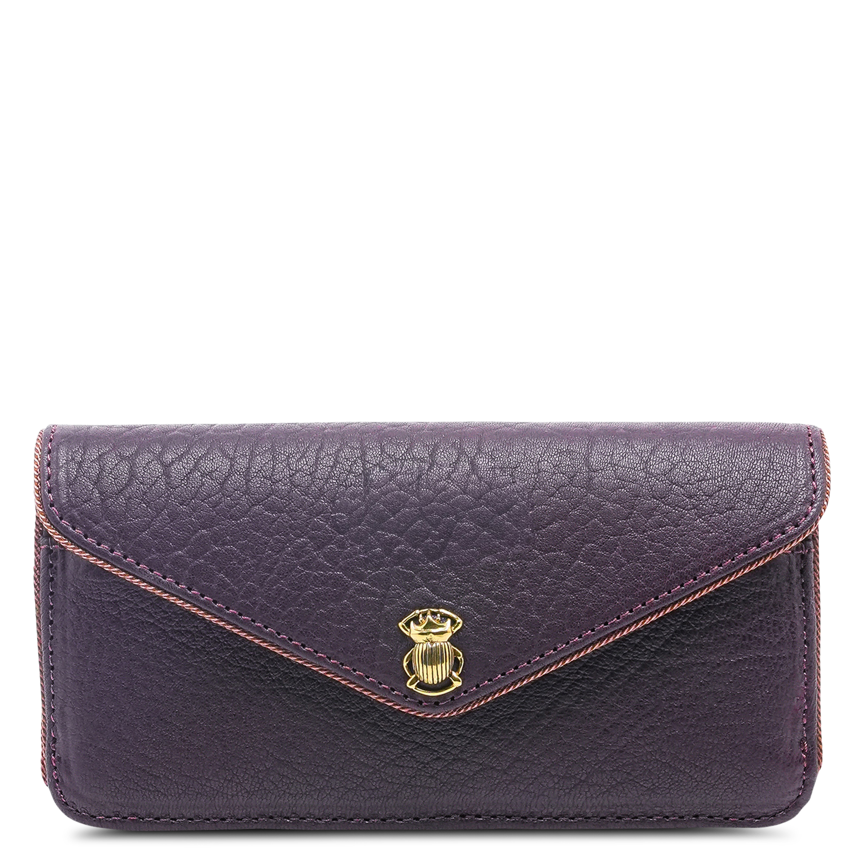 Leather wallet CLARIS VIROT Plums