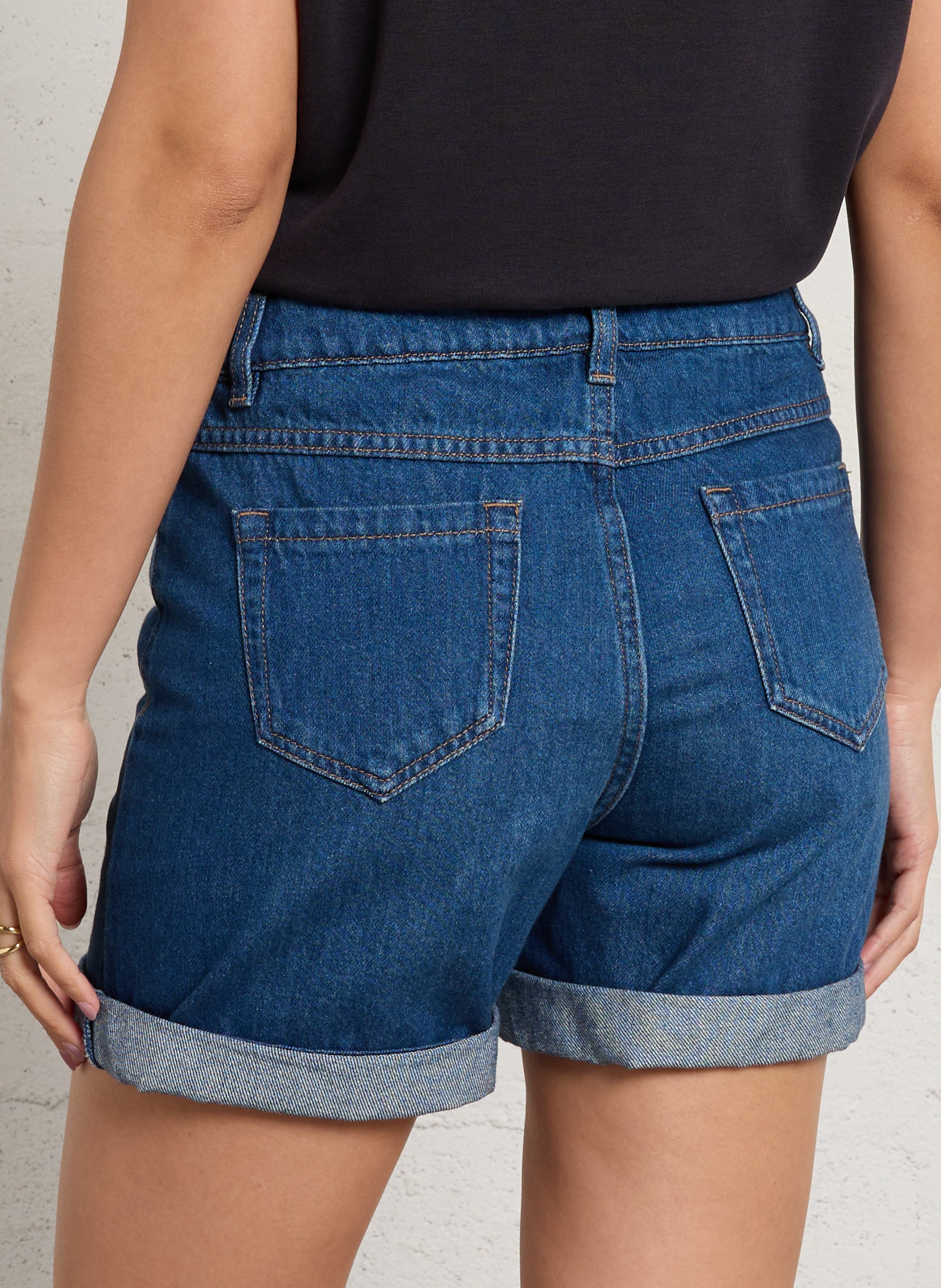 Short à ourlets en denim MAISON 123 Bleu
