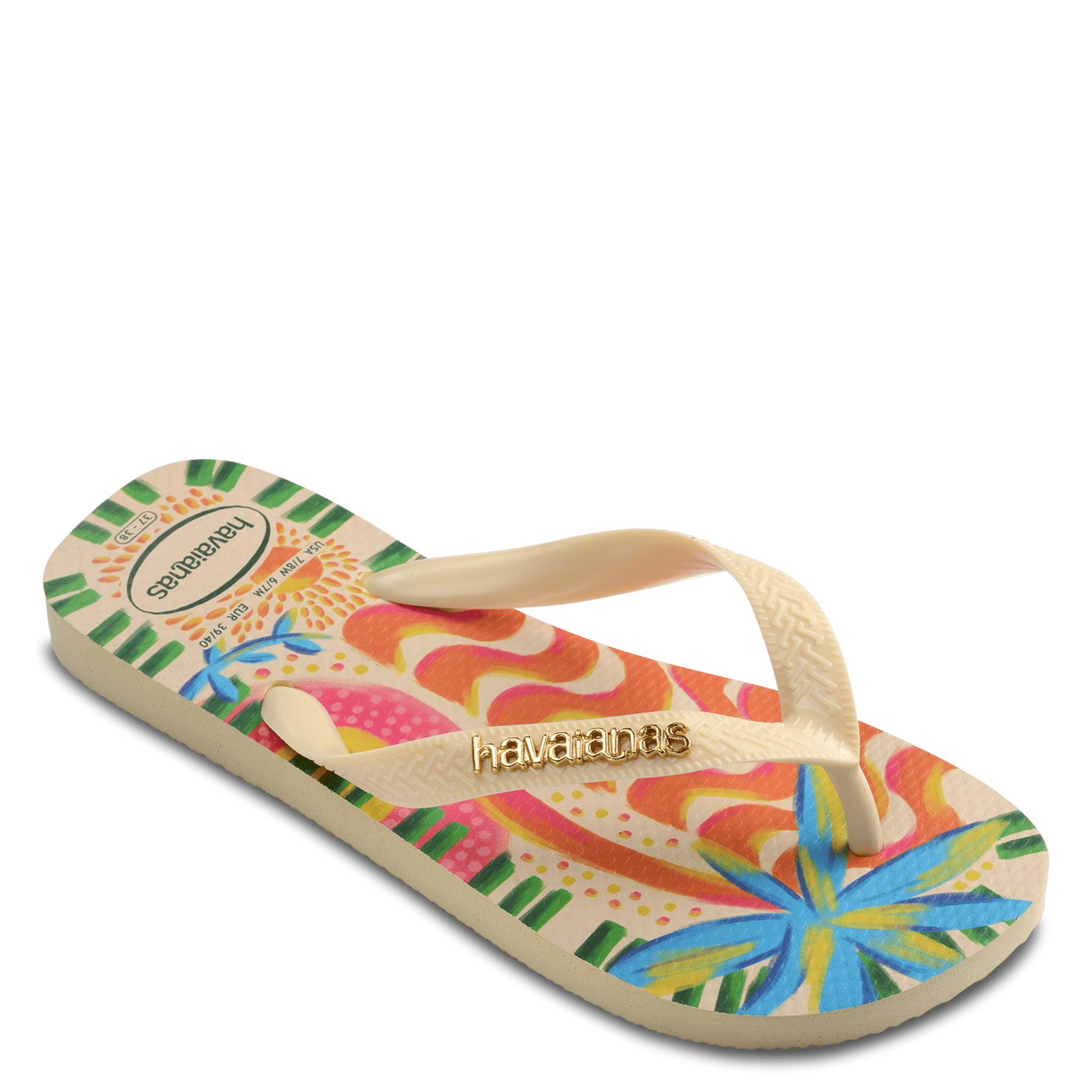 Bedruckte flache Sandalen HAVAIANAS Gelb