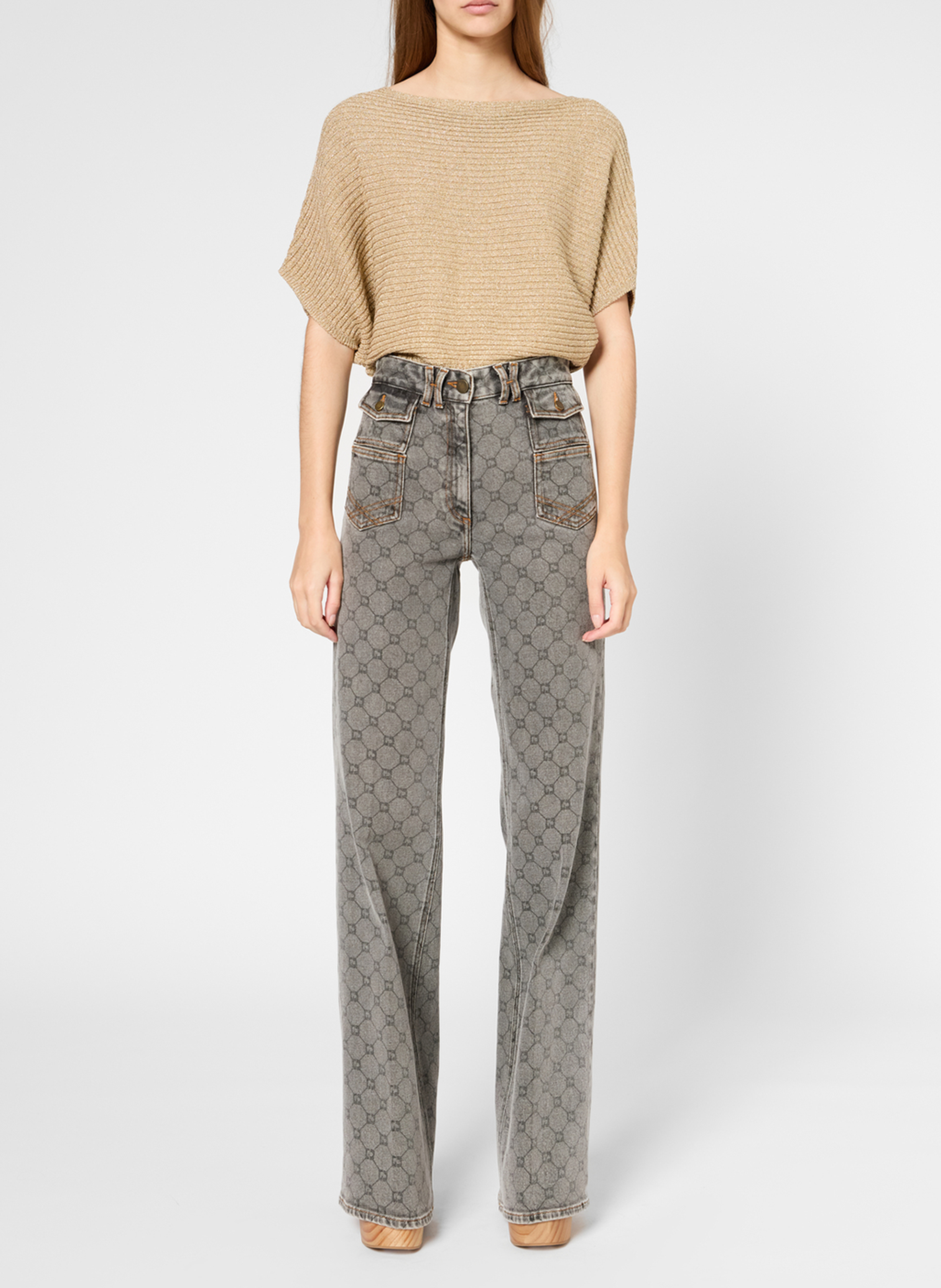 Straight cotton-blend pants GERARD DAREL Grey