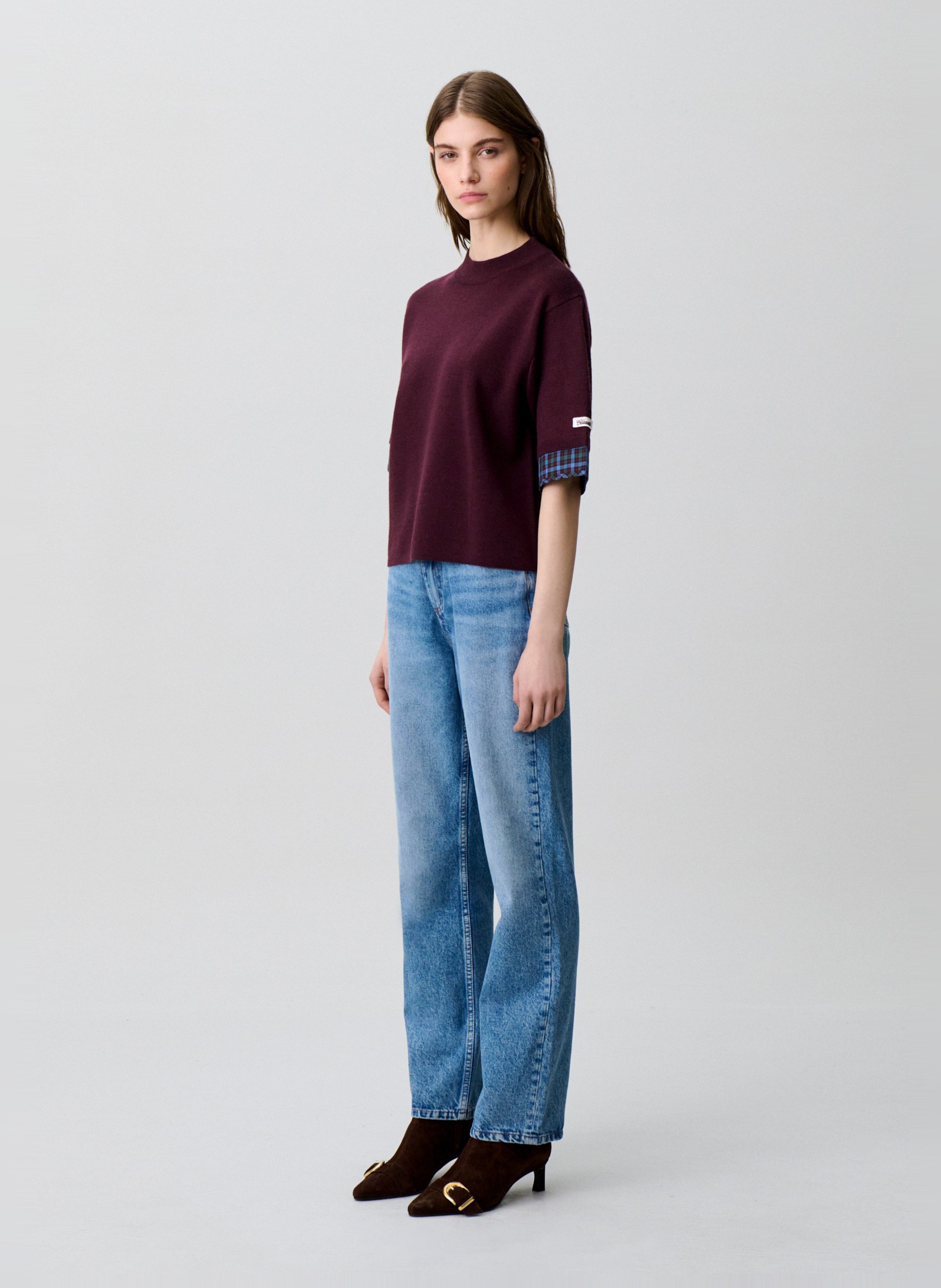Tee-shirt ample uni en laine mélangée CLAUDIE PIERLOT Multicolore