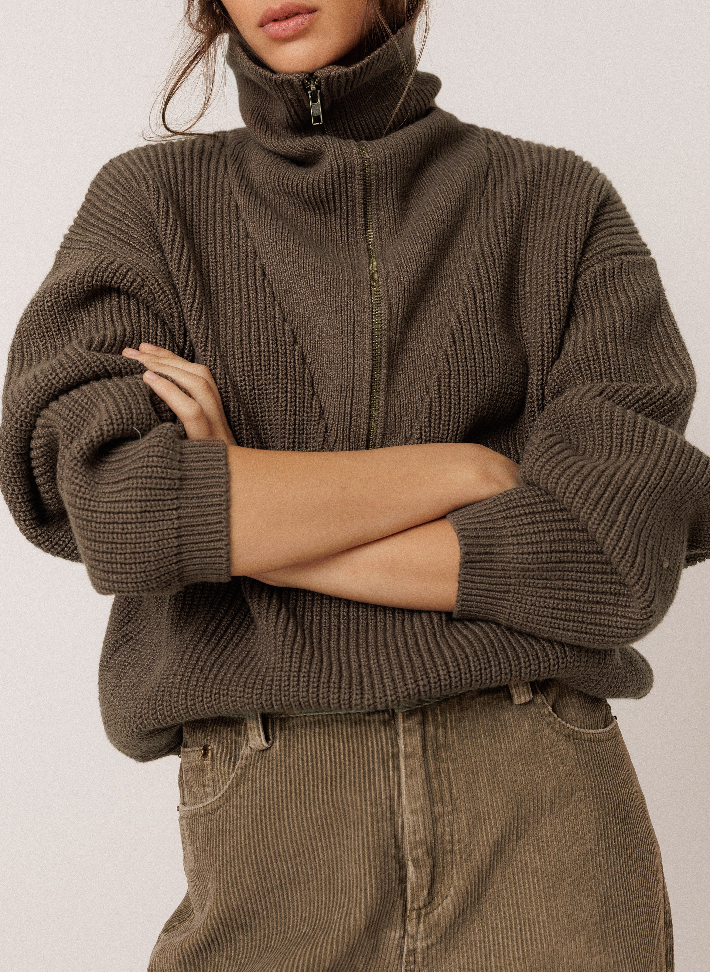 Tricot chauffeurstrui INDI & COLD Kaki