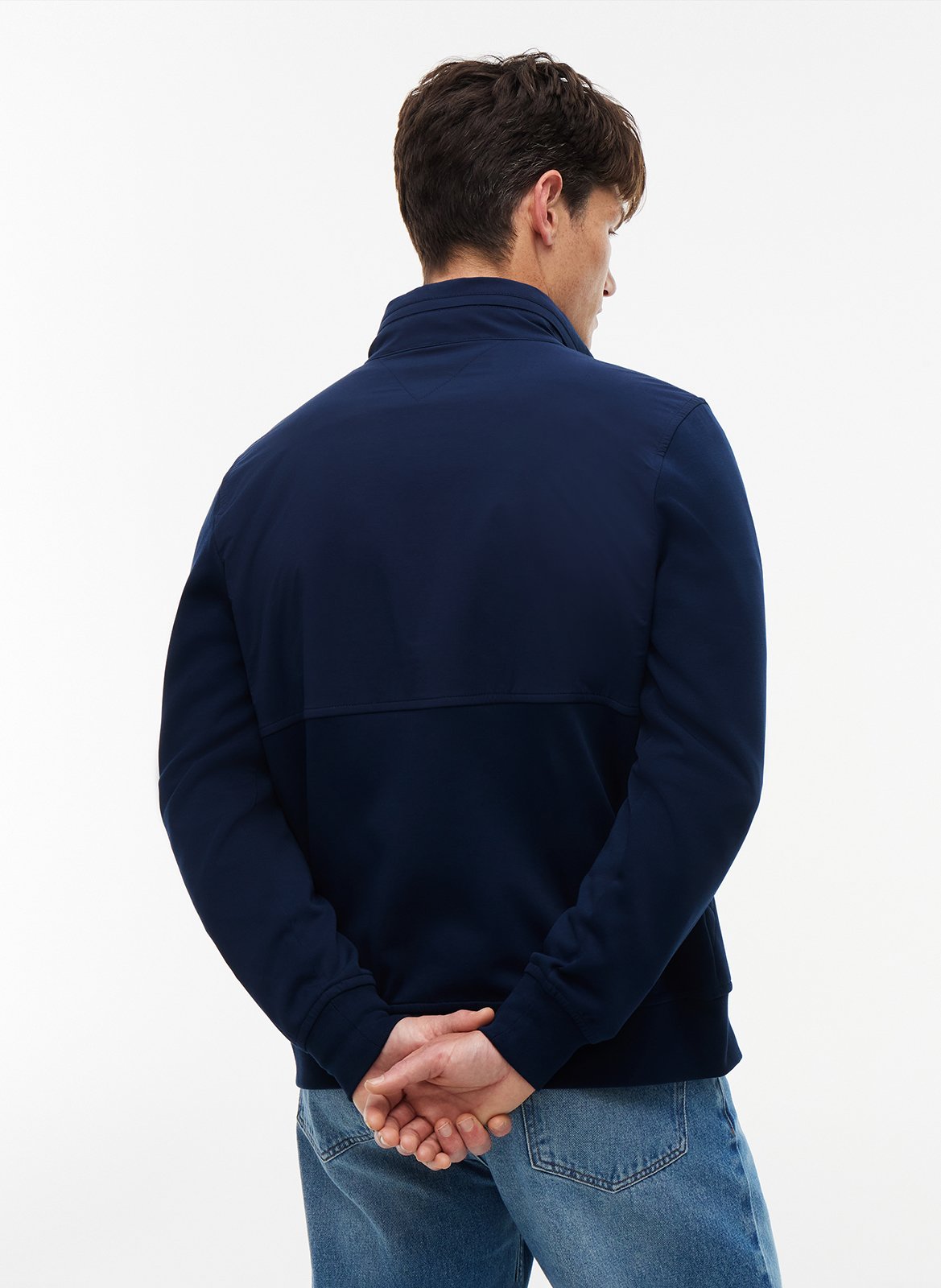 Gerader Sweatshirt mit Reißverschluss aus Baumwollmischung TOMMY HILFIGER Blau