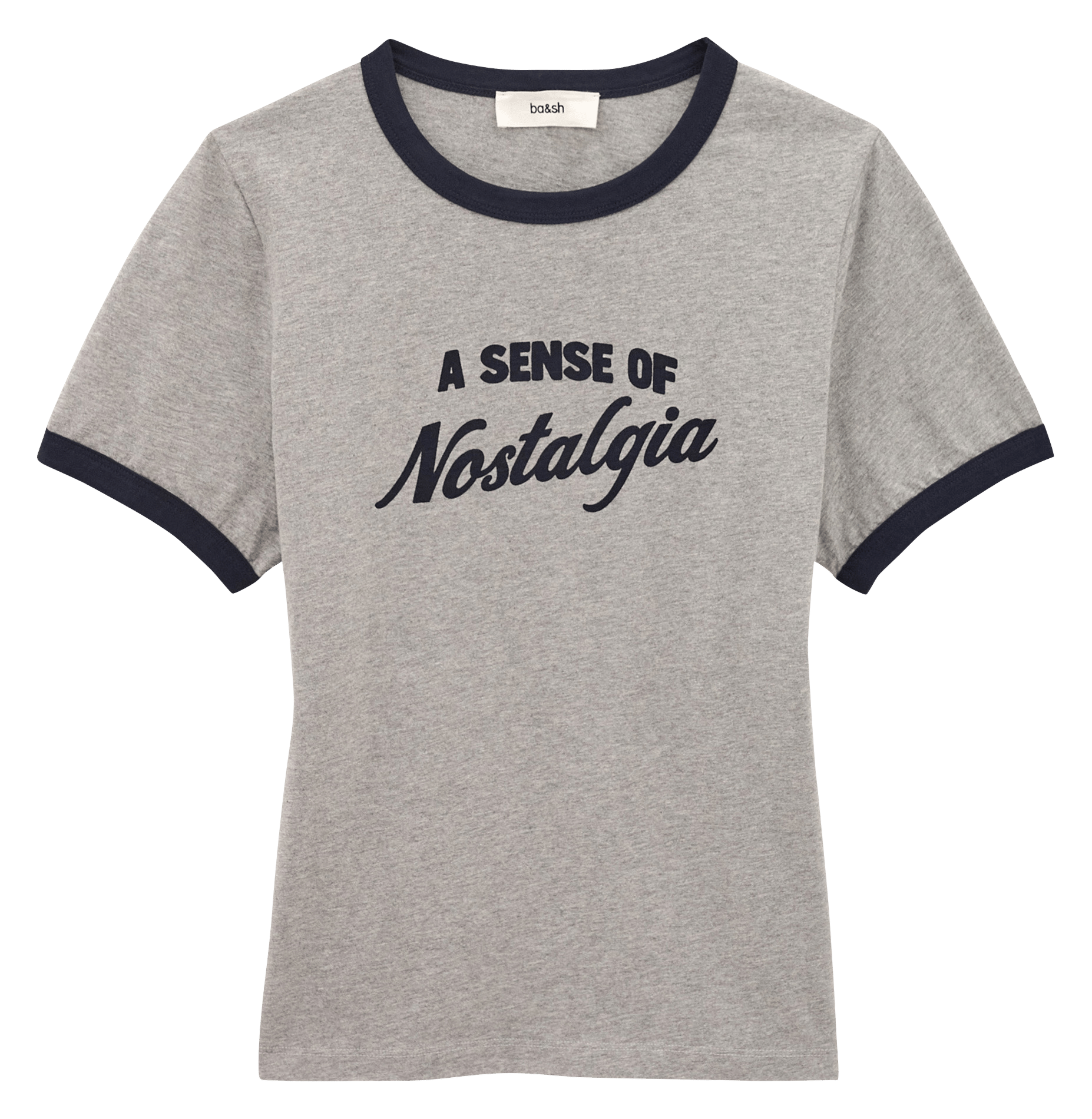 Baumwoll-T-Shirt mit Siebdruck BA&SH Grau