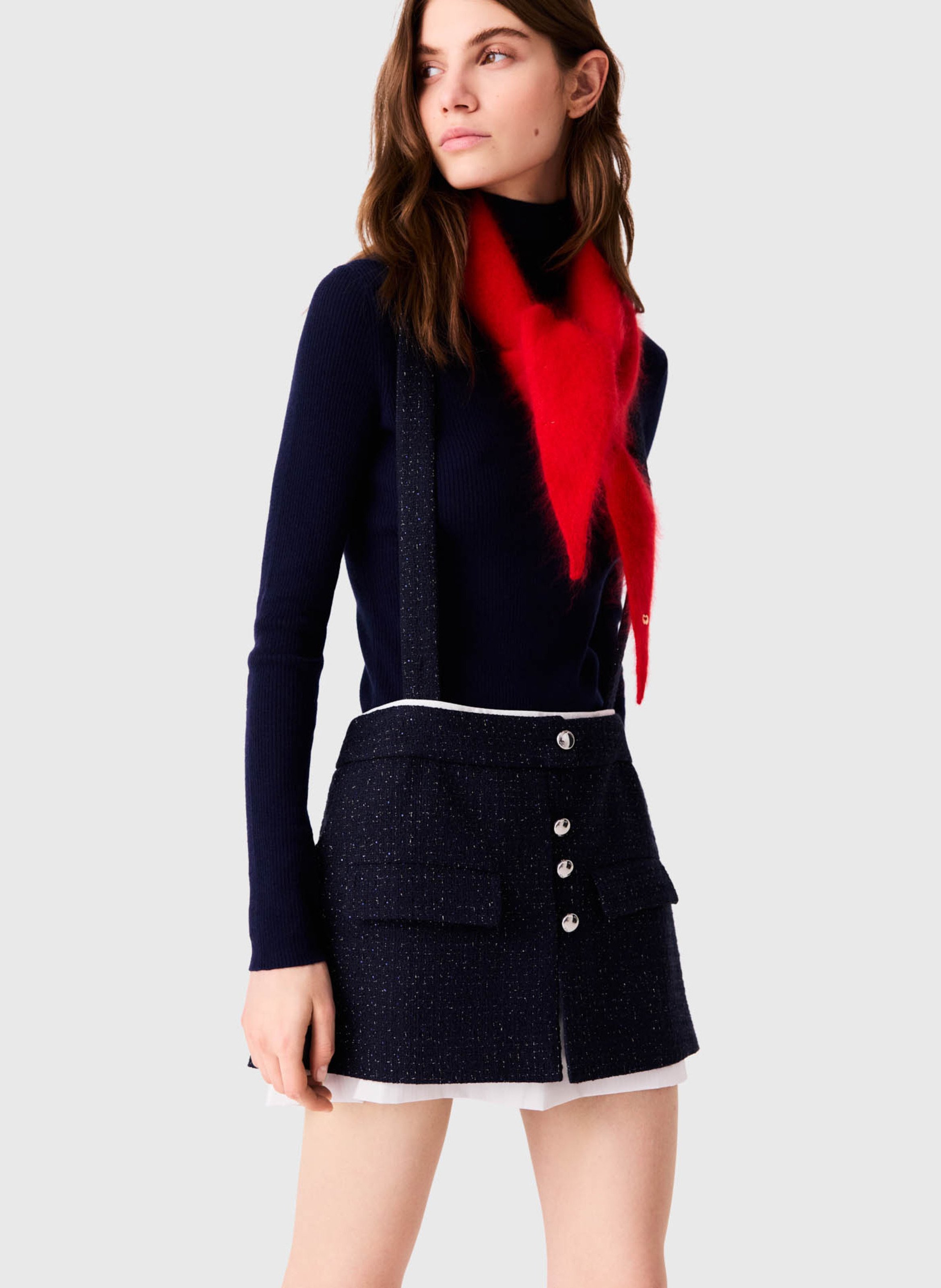 Kort en tweed met contrast MAJE Blauw