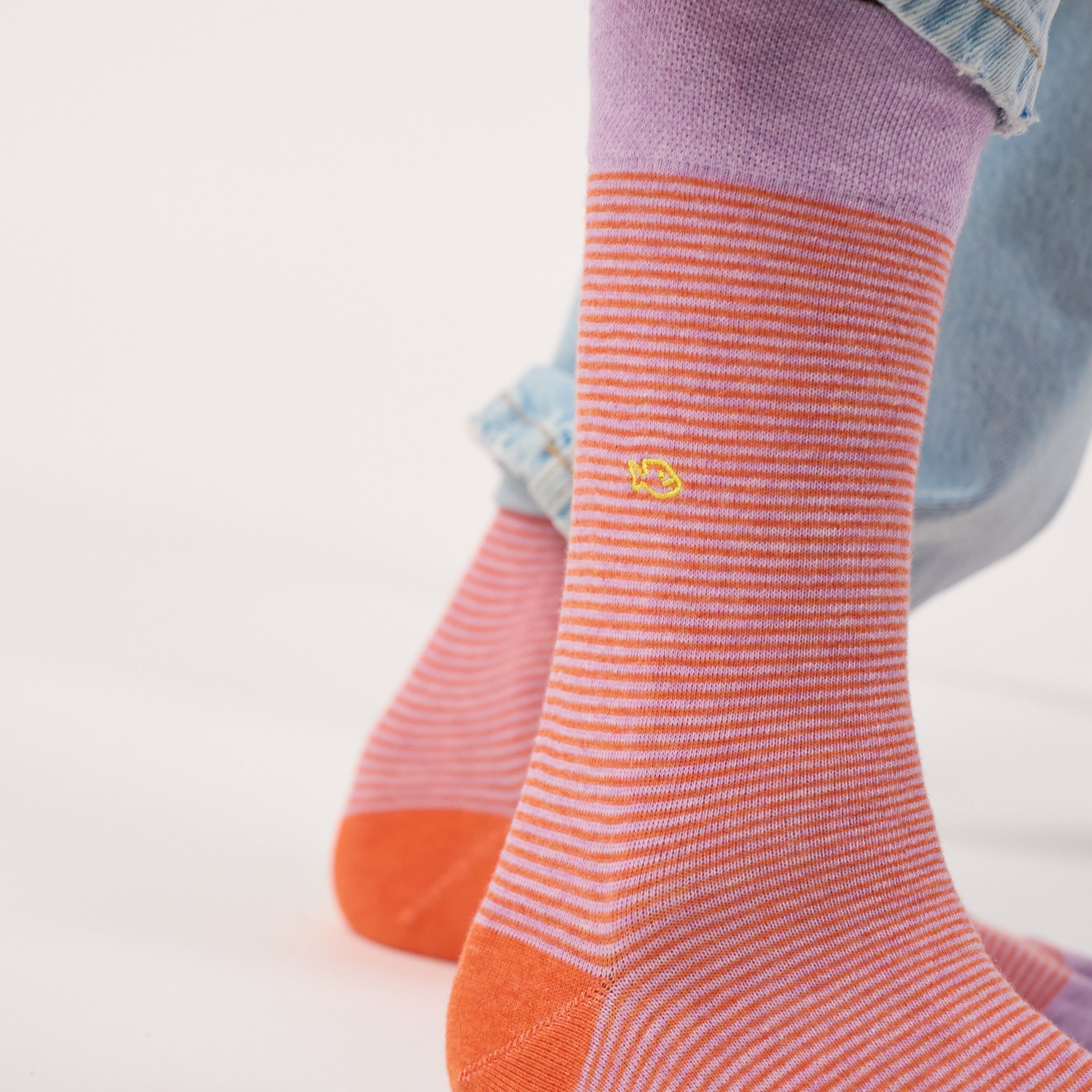 Combed cotton striped socks BILLYBELT Orange