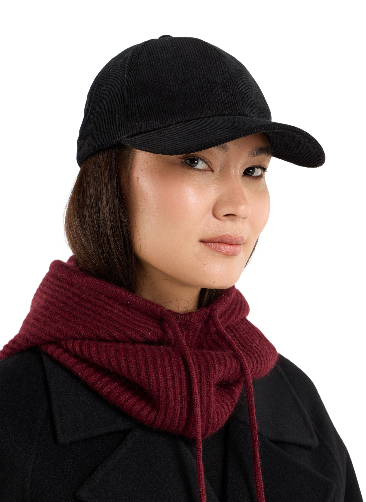 Corduroy cotton cap | Black SAISON 1865 Women