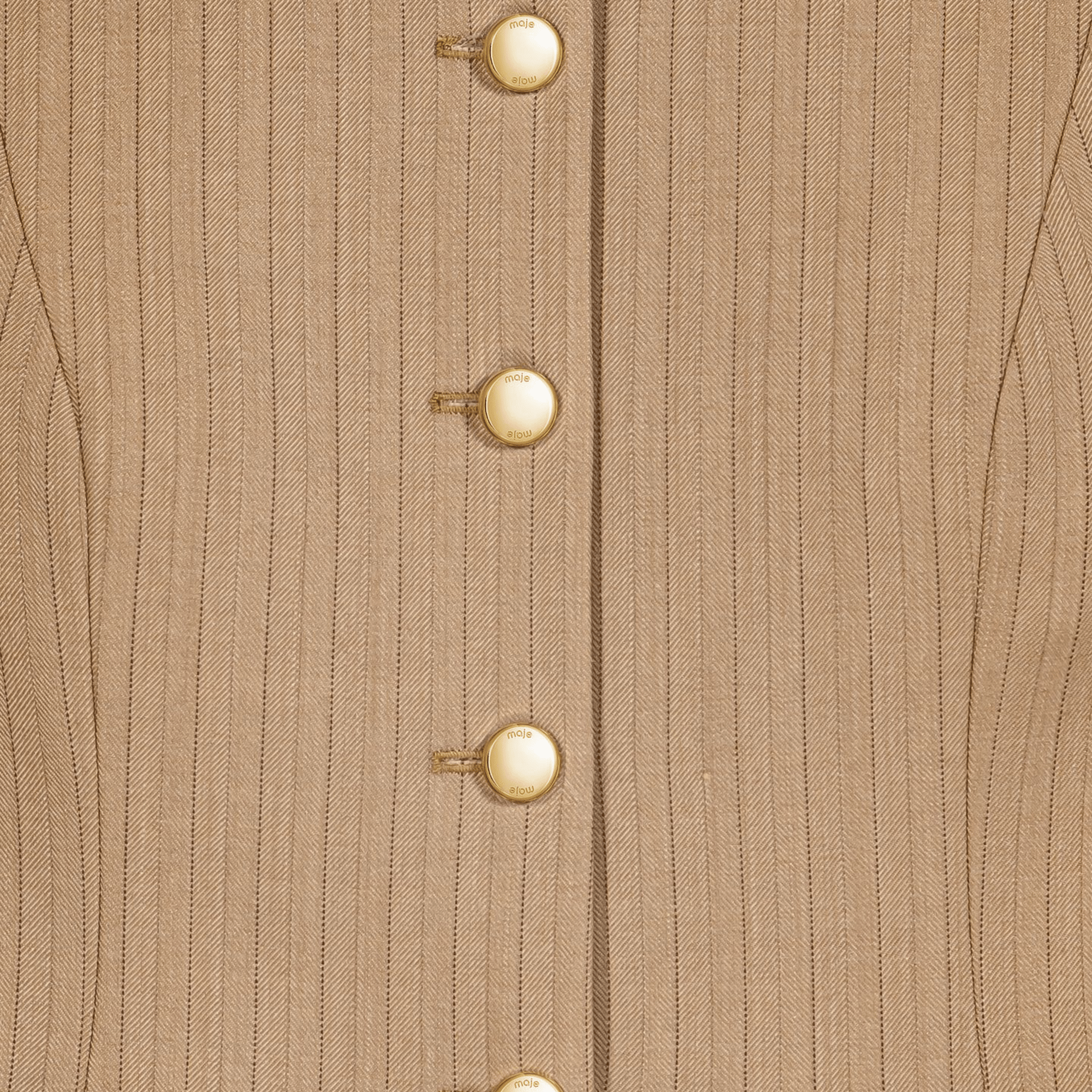 Gilet cintré en laine mélangée MAJE Beige