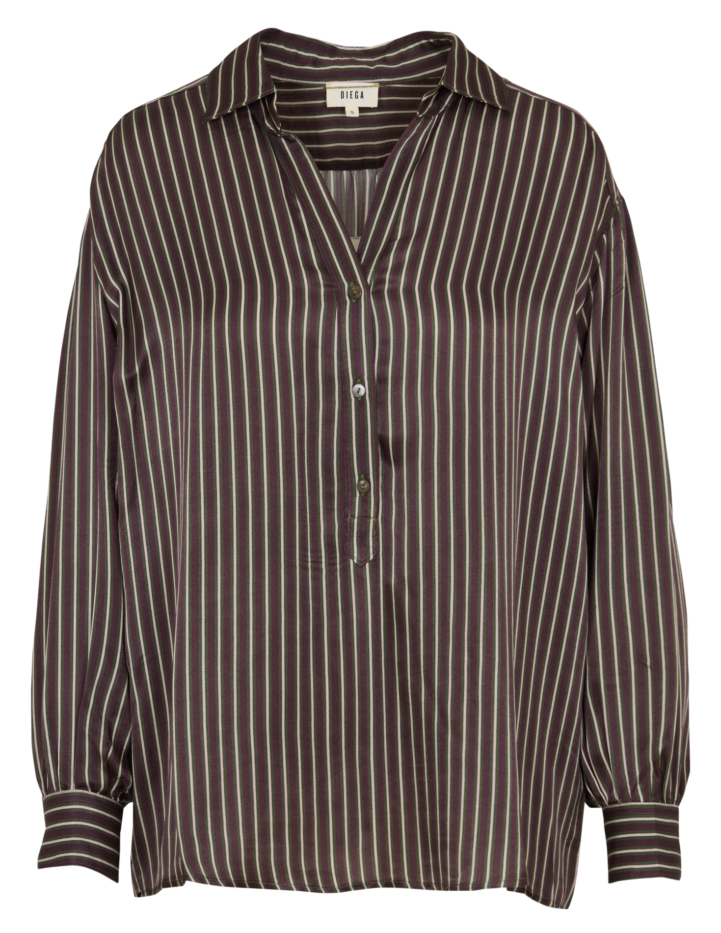 Fluid Striped Satin Effect Shirt DIEGA Multicolored