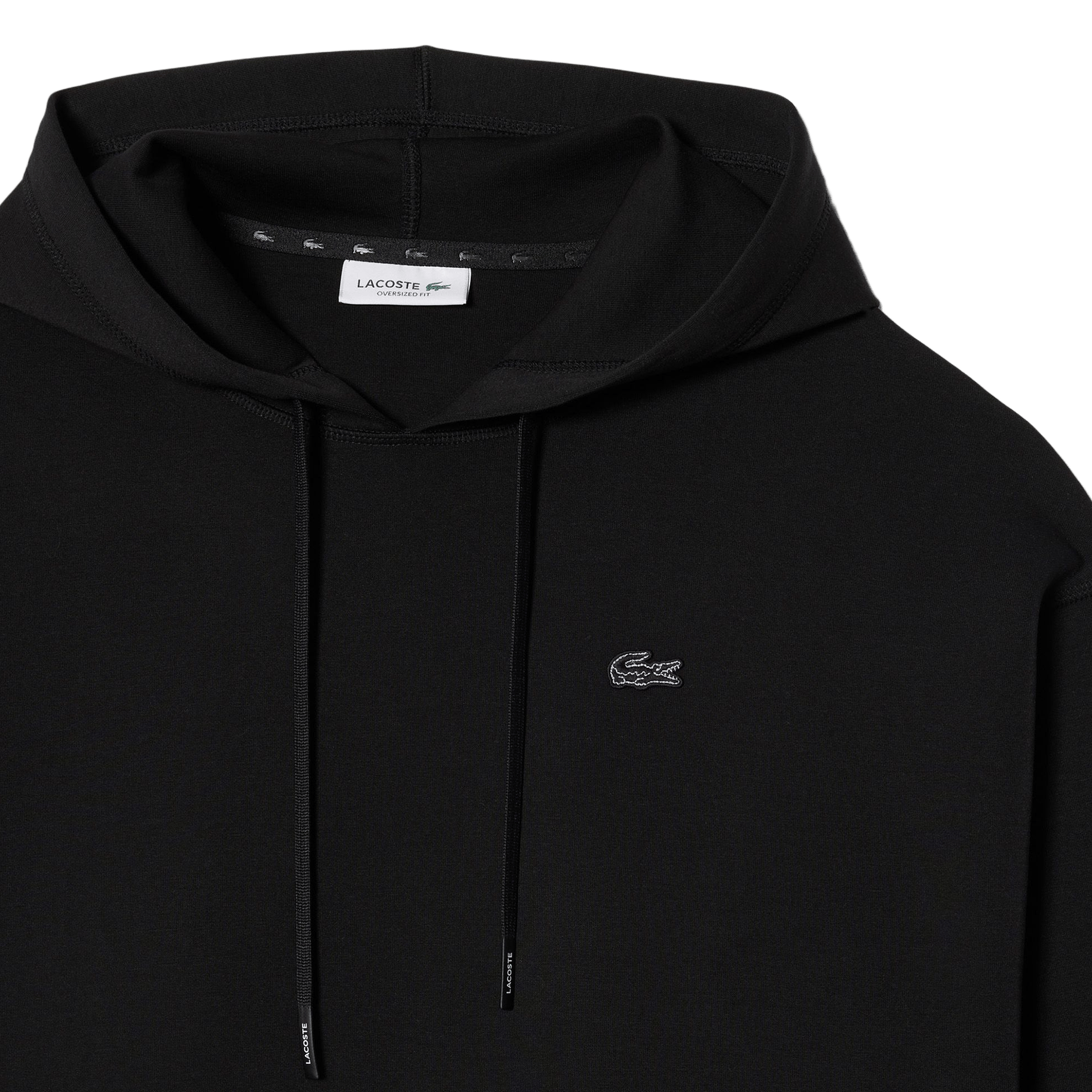 Oversized cotton-blend hoodie LACOSTE Black