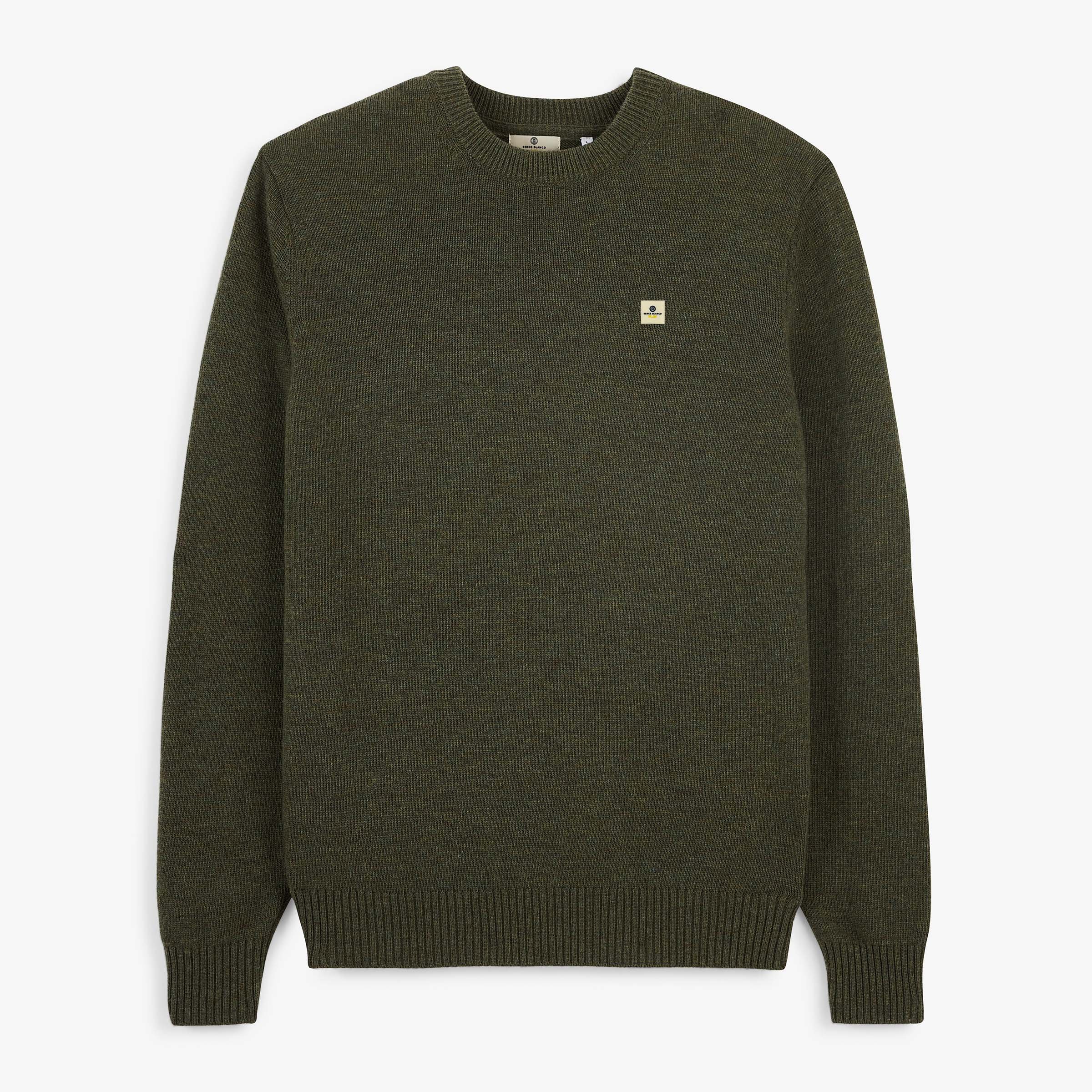 MADANI Moss Green Crew-Neck Wool Sweater sbplay SERGE BLANCO Green