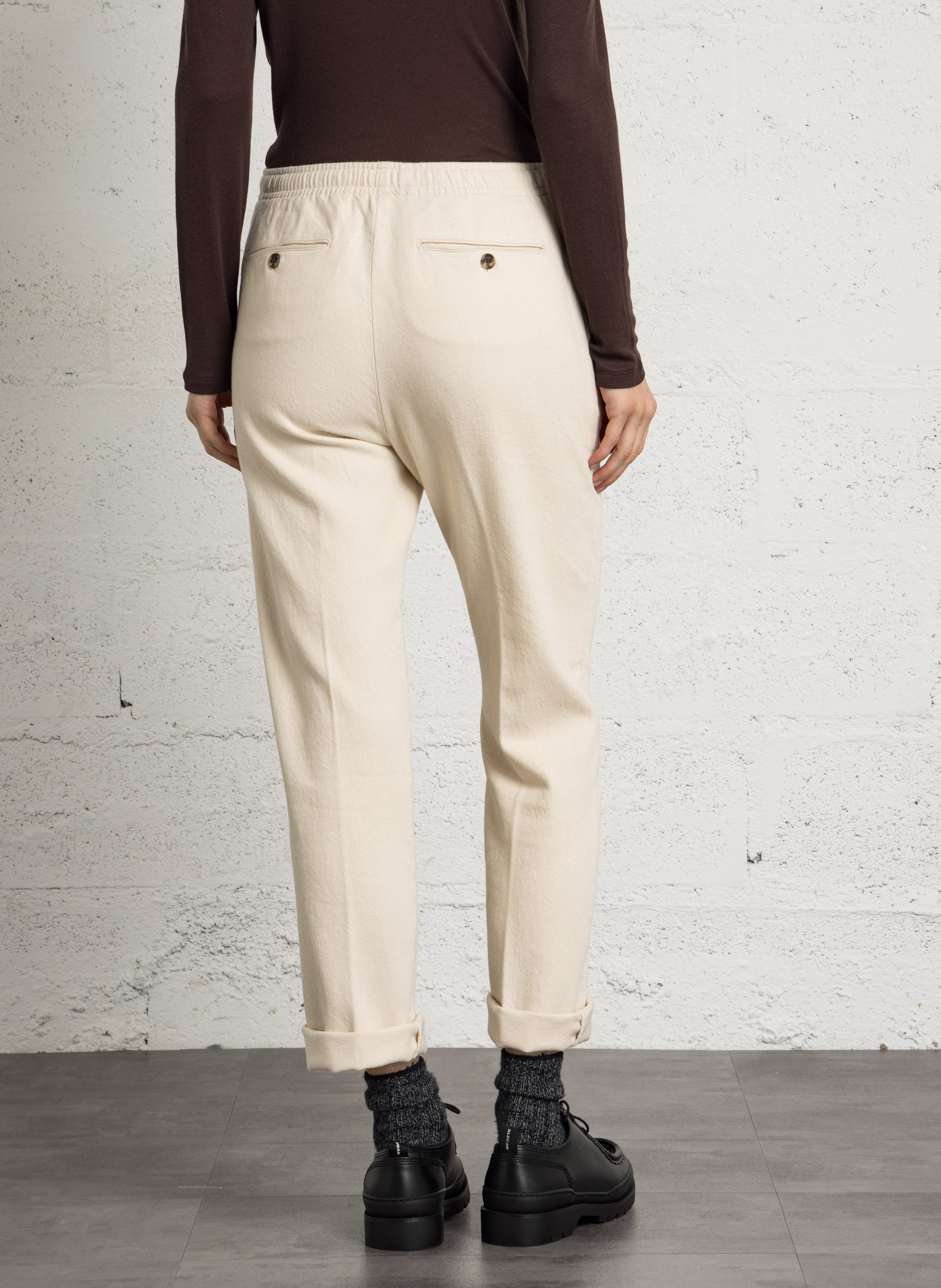 Pantalon droit en coton HARTFORD Beige