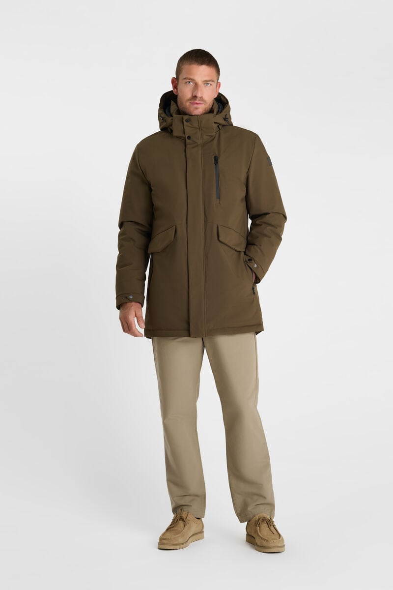 Zip-up hooded parka LE TEMPS DES CERISES Brown