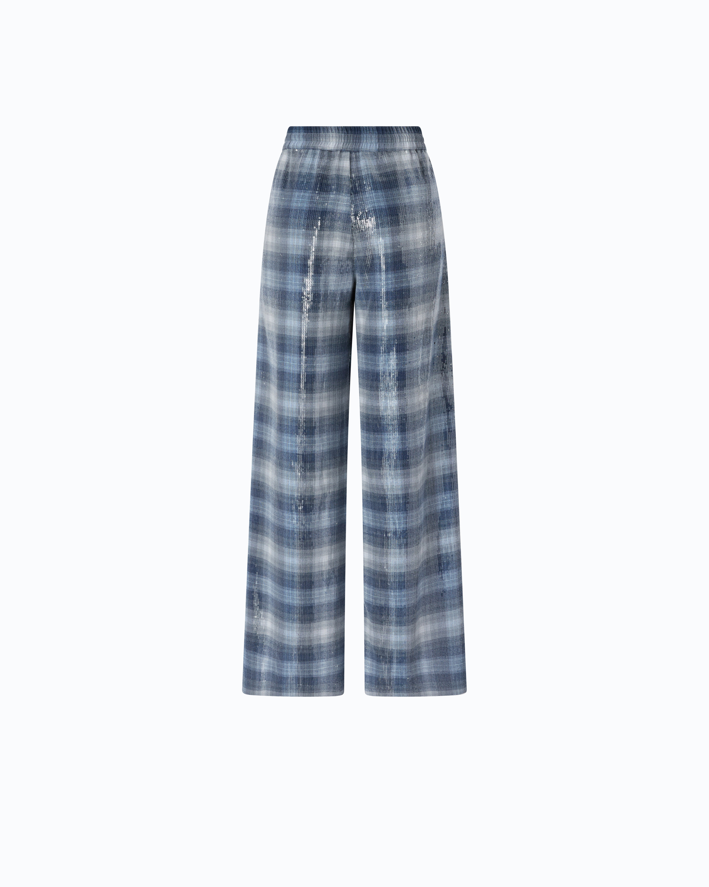 Checked sequin palazzo trousers PINKO Multicolored