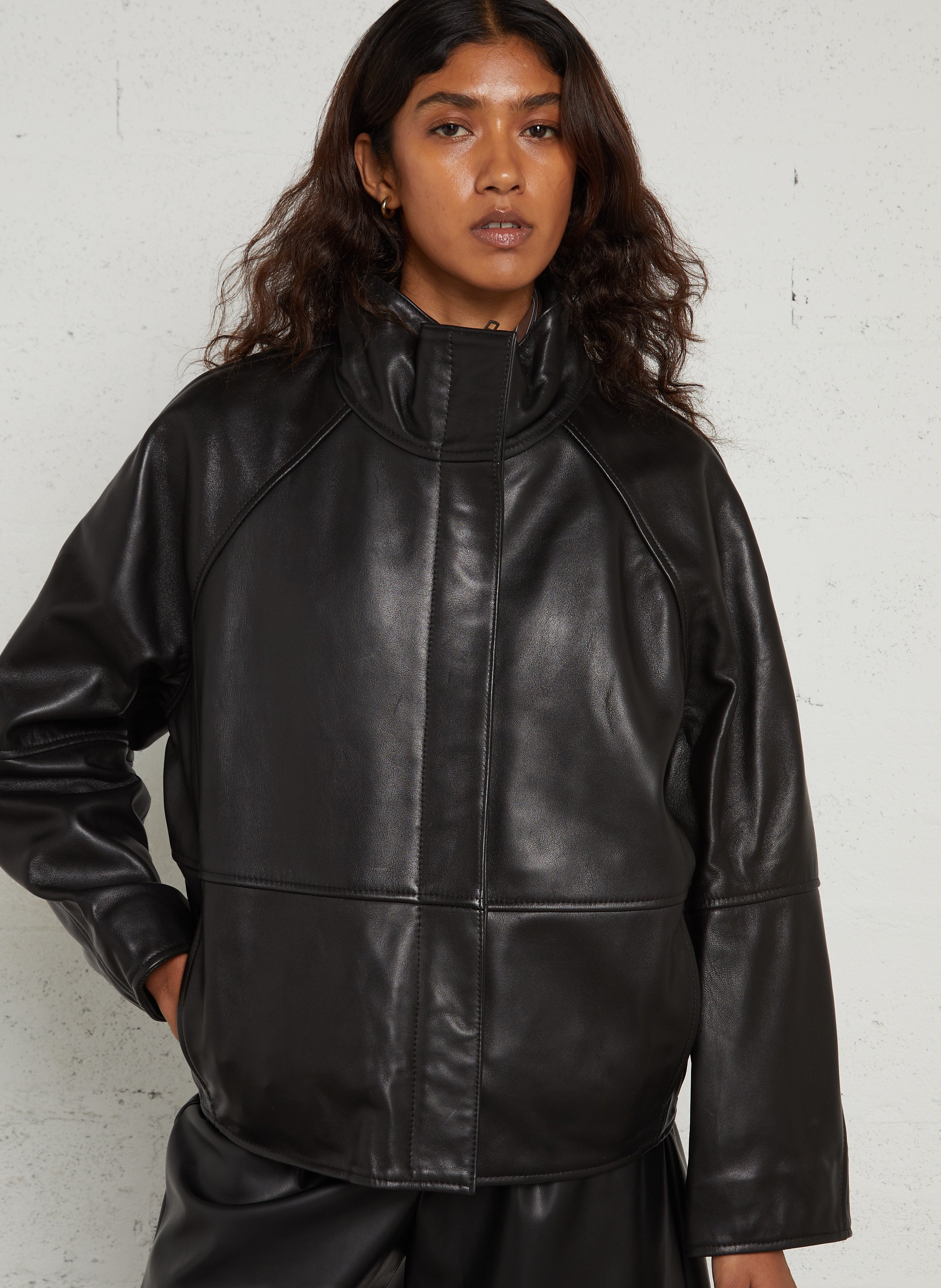 Oversize-Blouson aus Leder SOEUR Schwarz