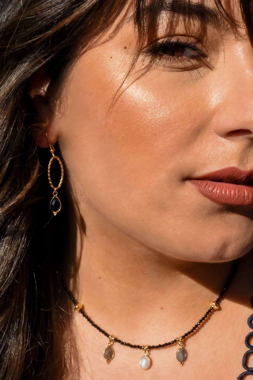 Spinel necklace GINANDGER Black