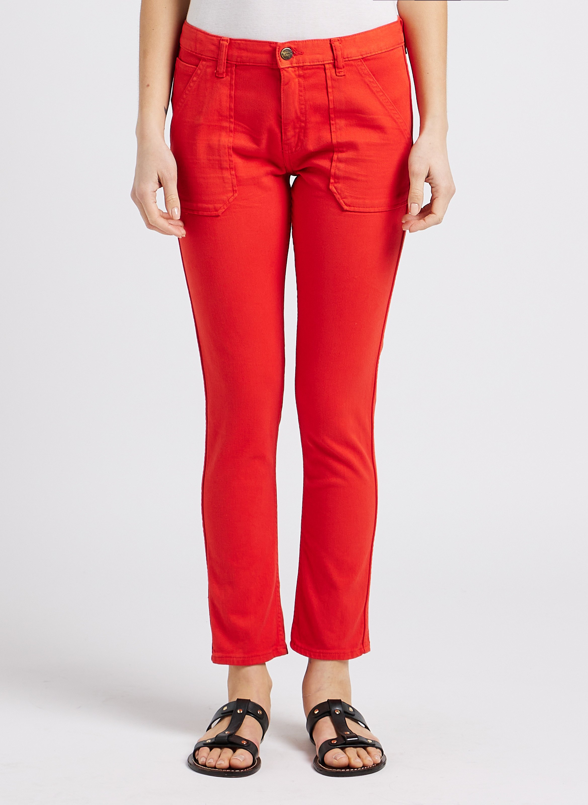 Jean slim rouge outlet femme