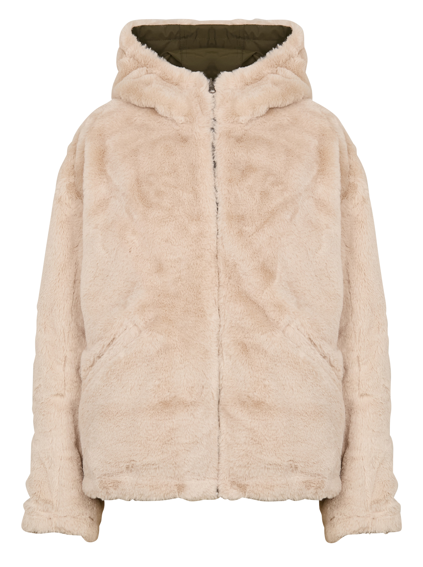 Parka corta reversible Verde