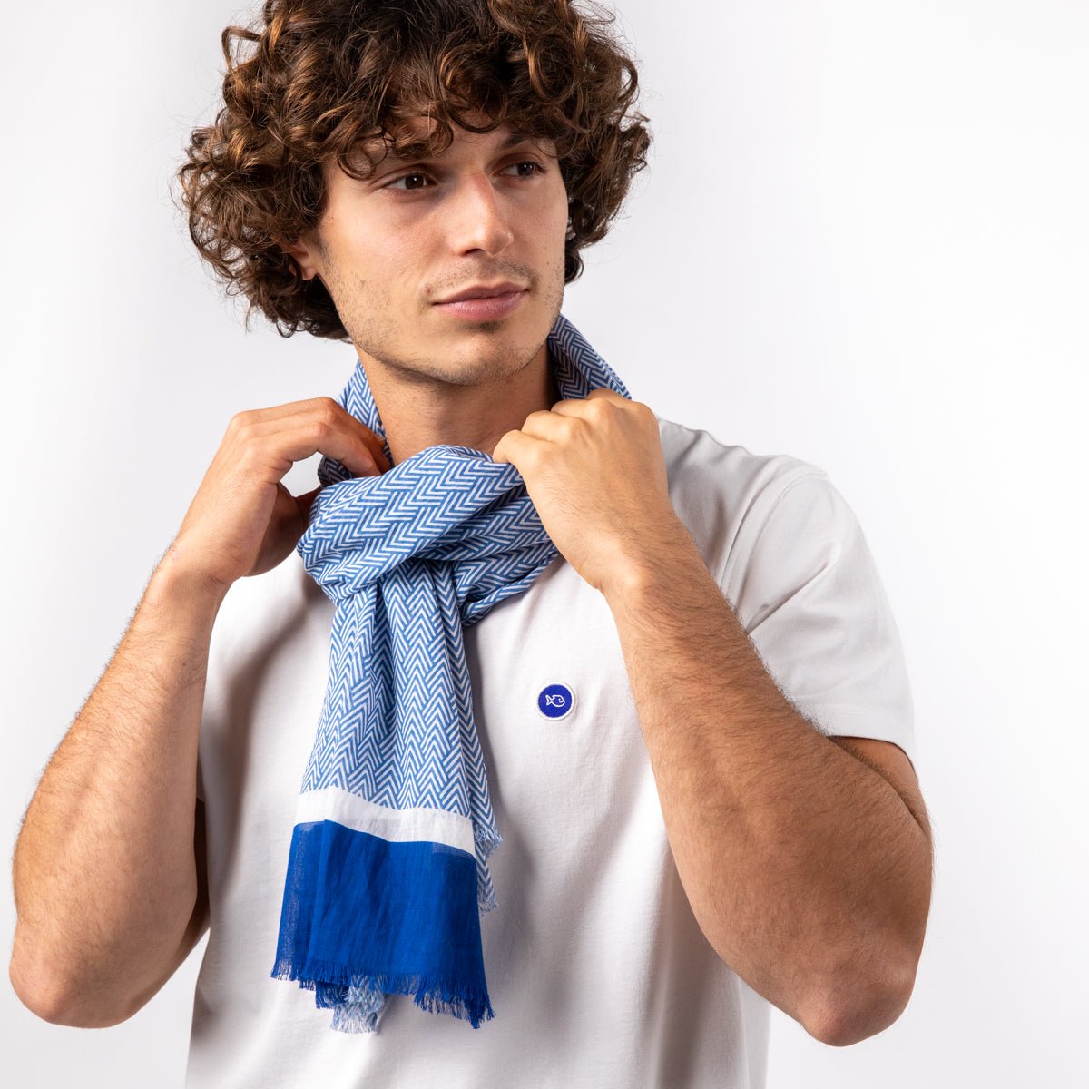 Organic cotton scarf BILLYBELT Blue