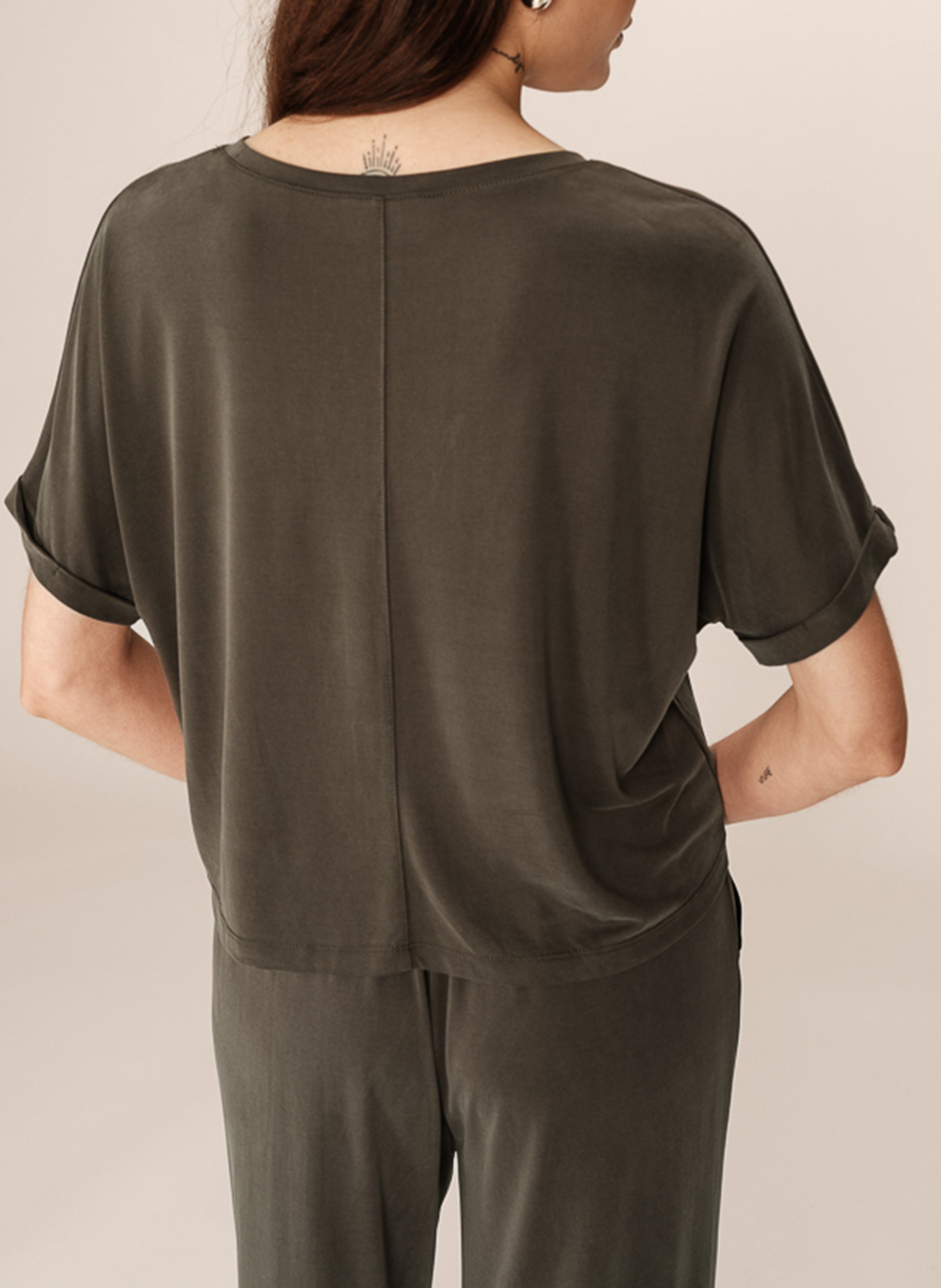 Tee-shirt ample à manches 3/4 GRACE ET MILA Vert